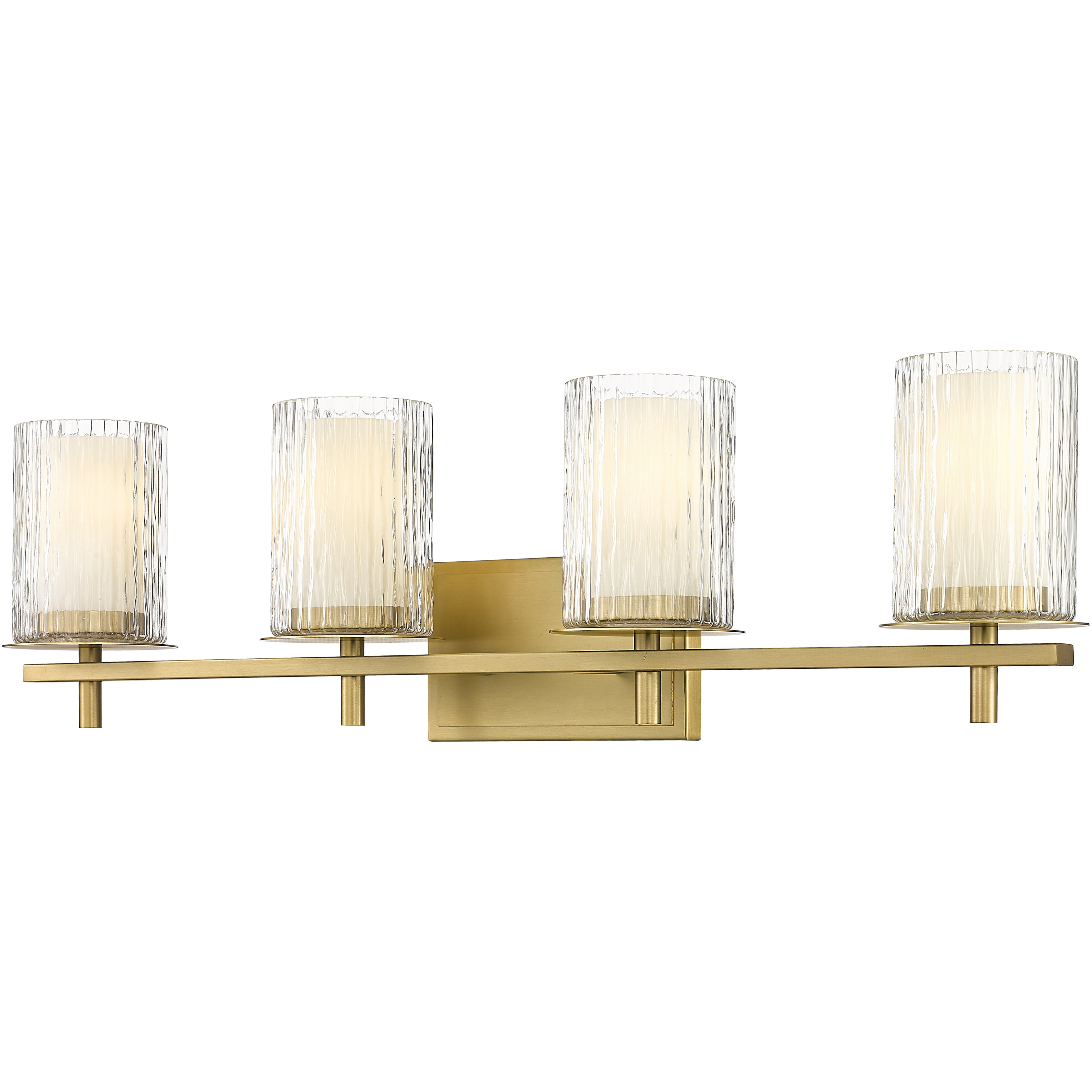 Grayson 4 Light 31 inch Modern Gold Vanity Wall Light