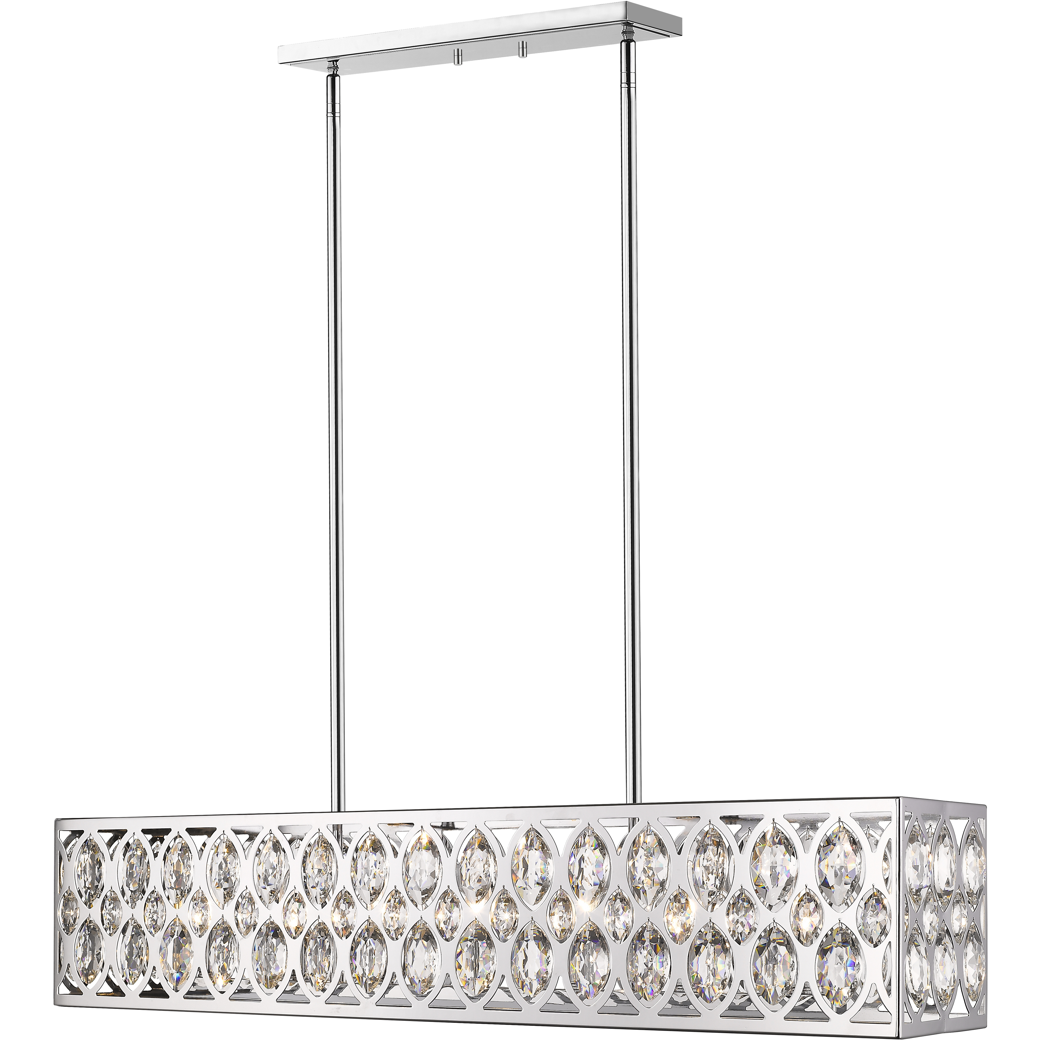 Dealey 7 Light 43.5 inch Chrome Linear Chandelier Ceiling Light