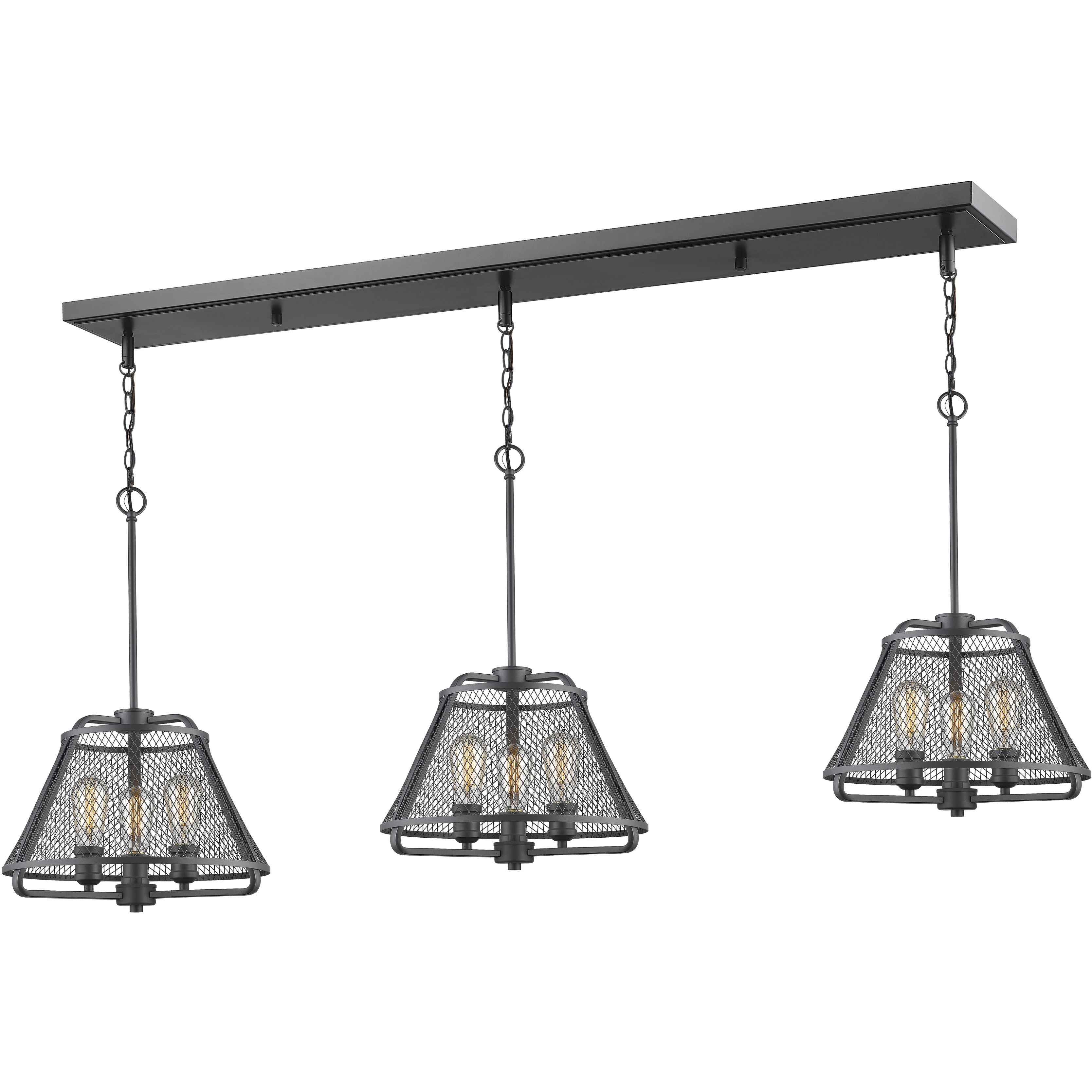 Iuka 9 Light 55 inch Bronze Linear Chandelier Ceiling Light in Bronze Steel
