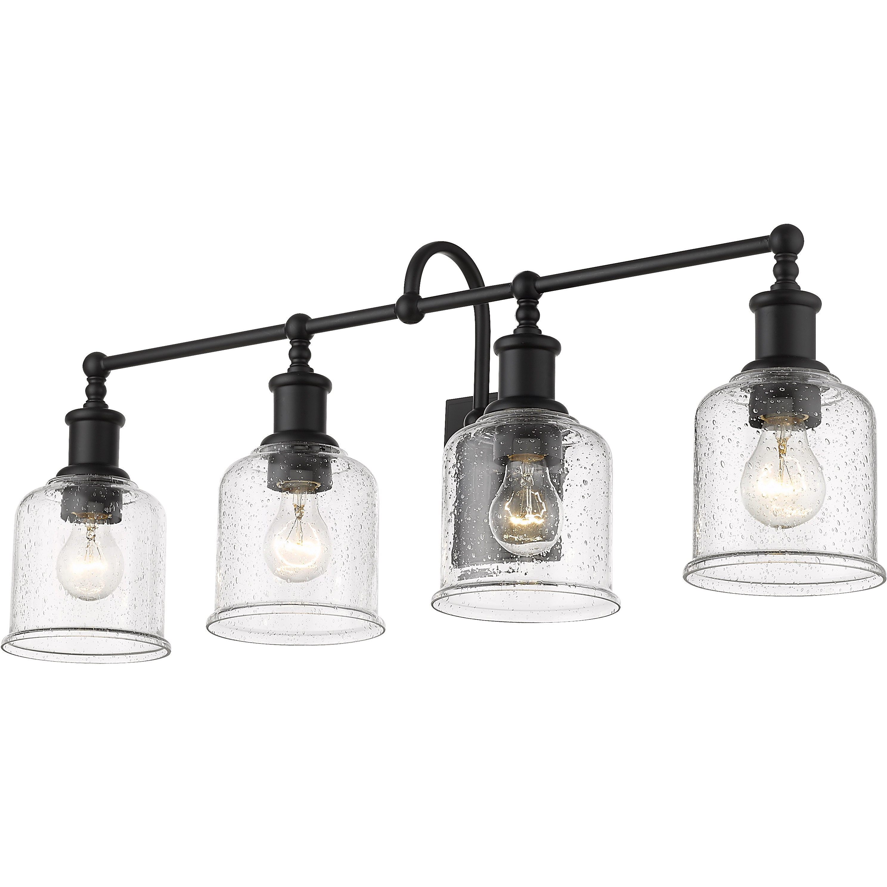 Bryant 4 Light 32 inch Matte Black Vanity Wall Light