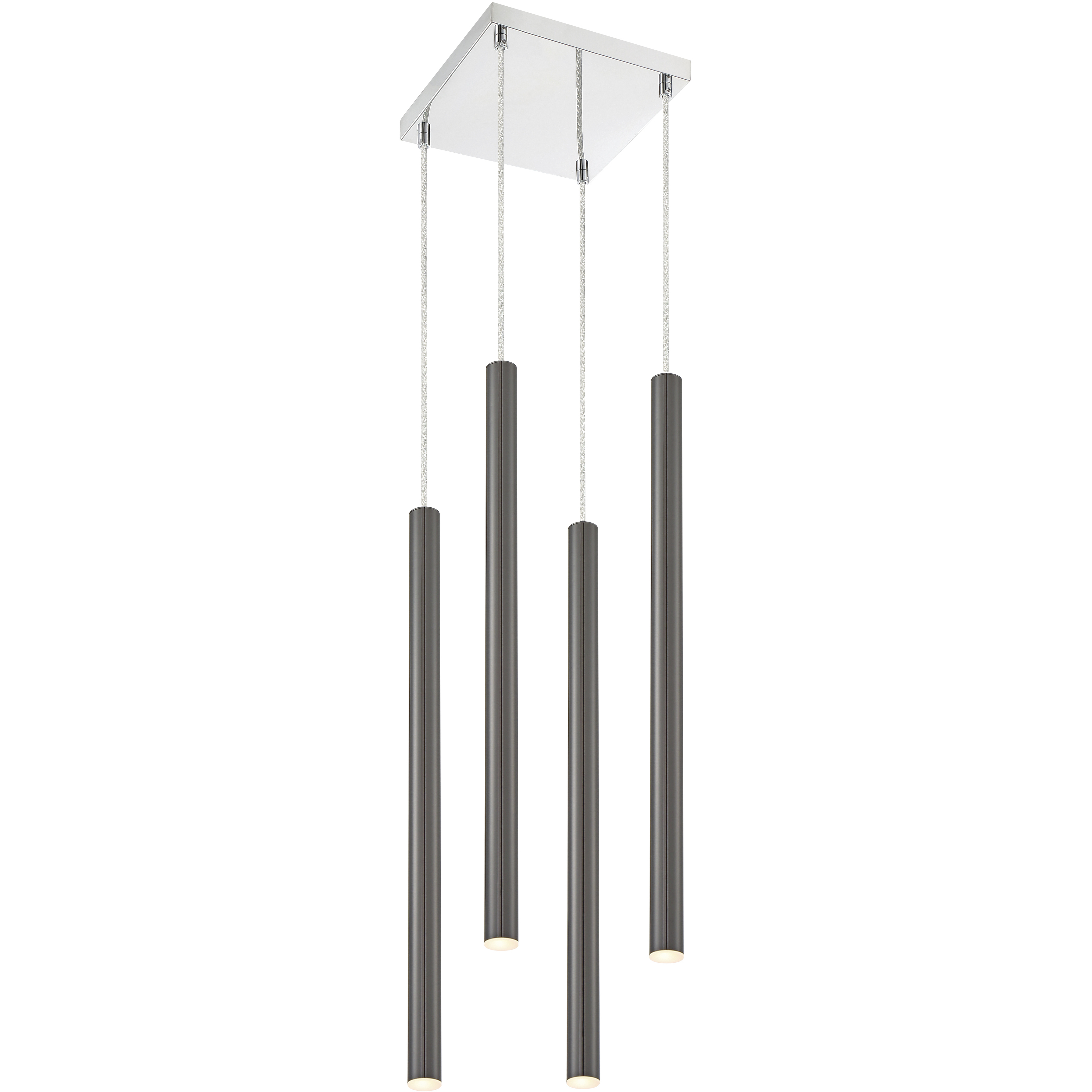 Forest LED 9.5 inch Chrome Chandelier Ceiling Light in Pearl Black Steel