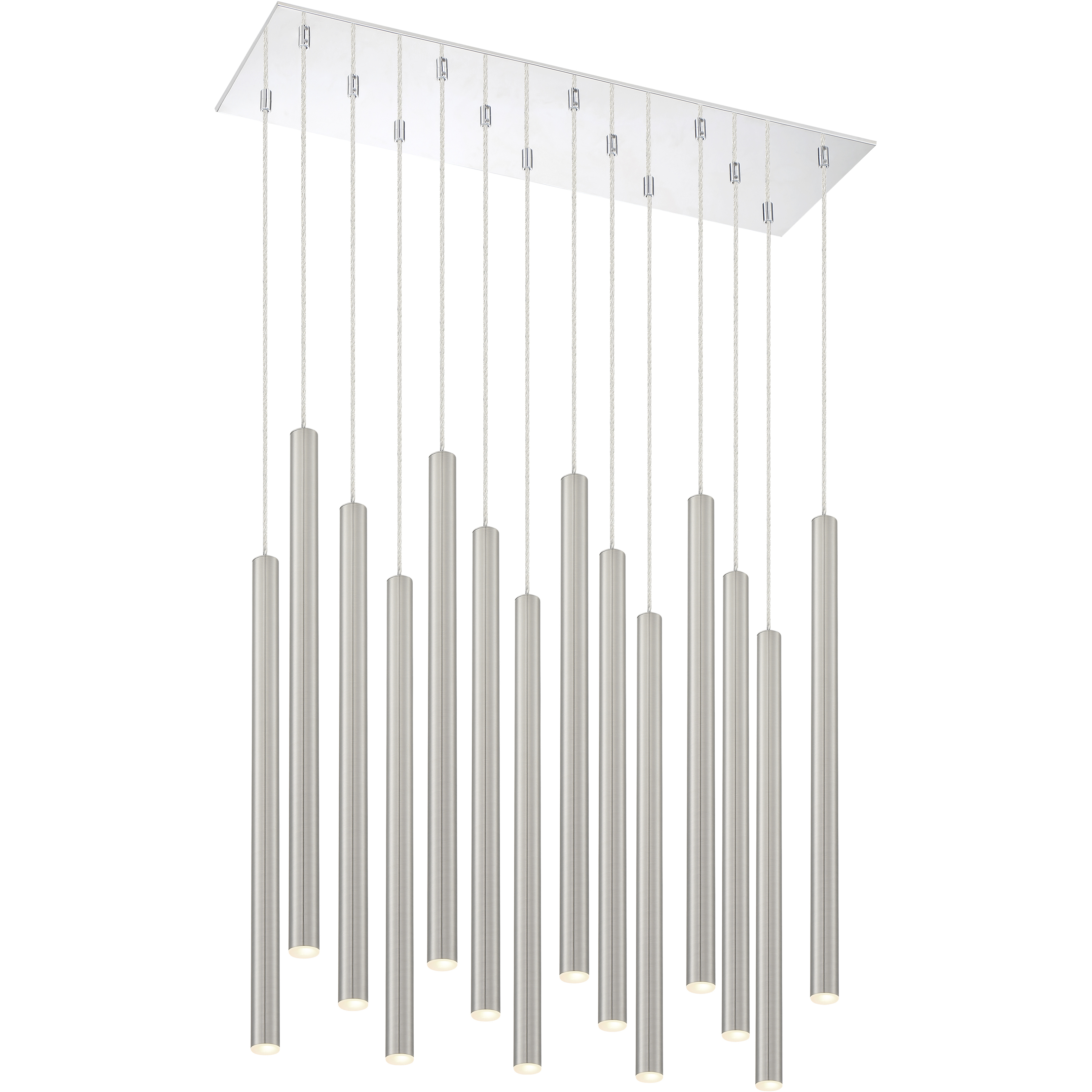 Forest LED 9.75 inch Chrome Chandelier Ceiling Light in Brushed Nickel Steel