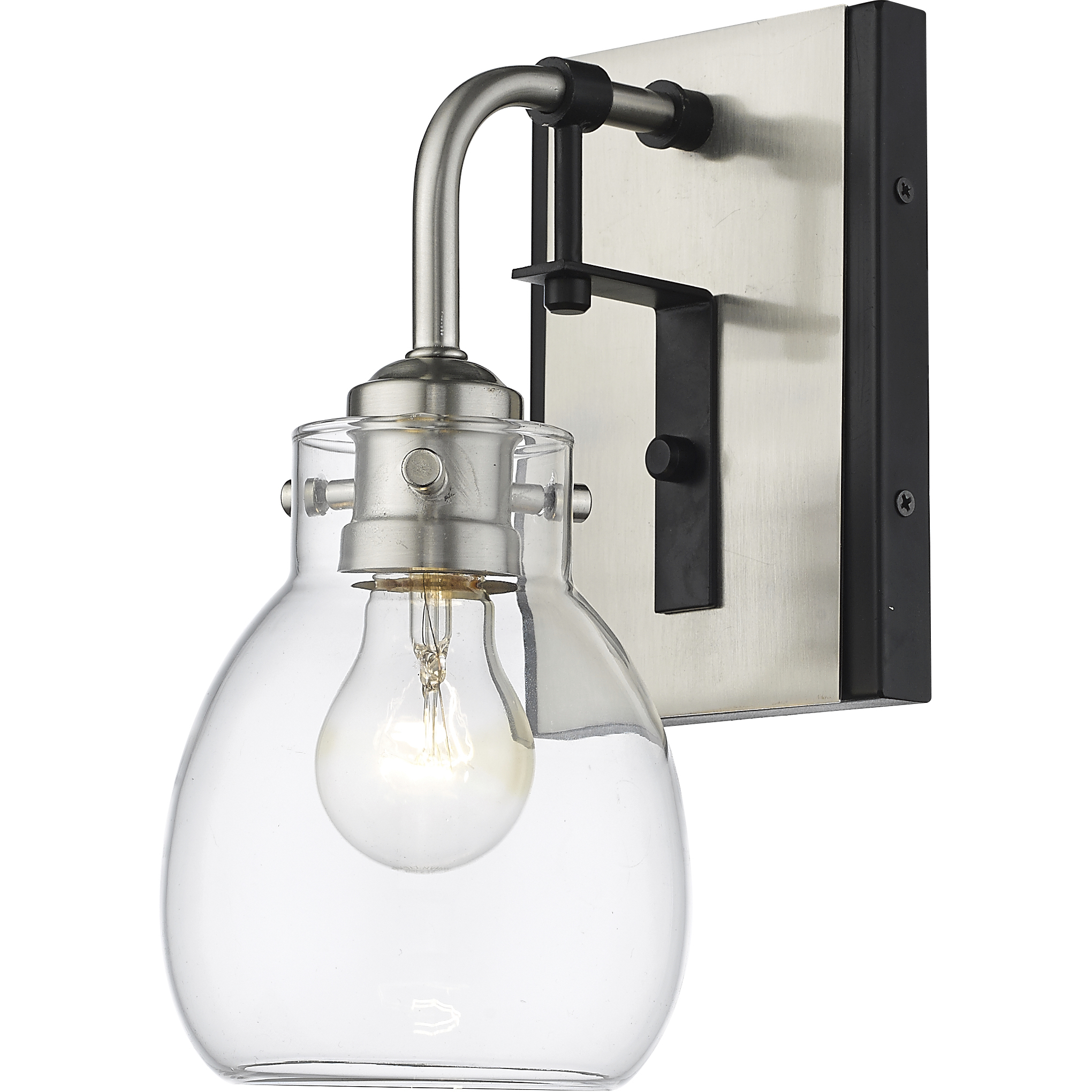 Kraken 1 Light 5.25 inch Matte Black and Brushed Nickel Wall Sconce Wall Light