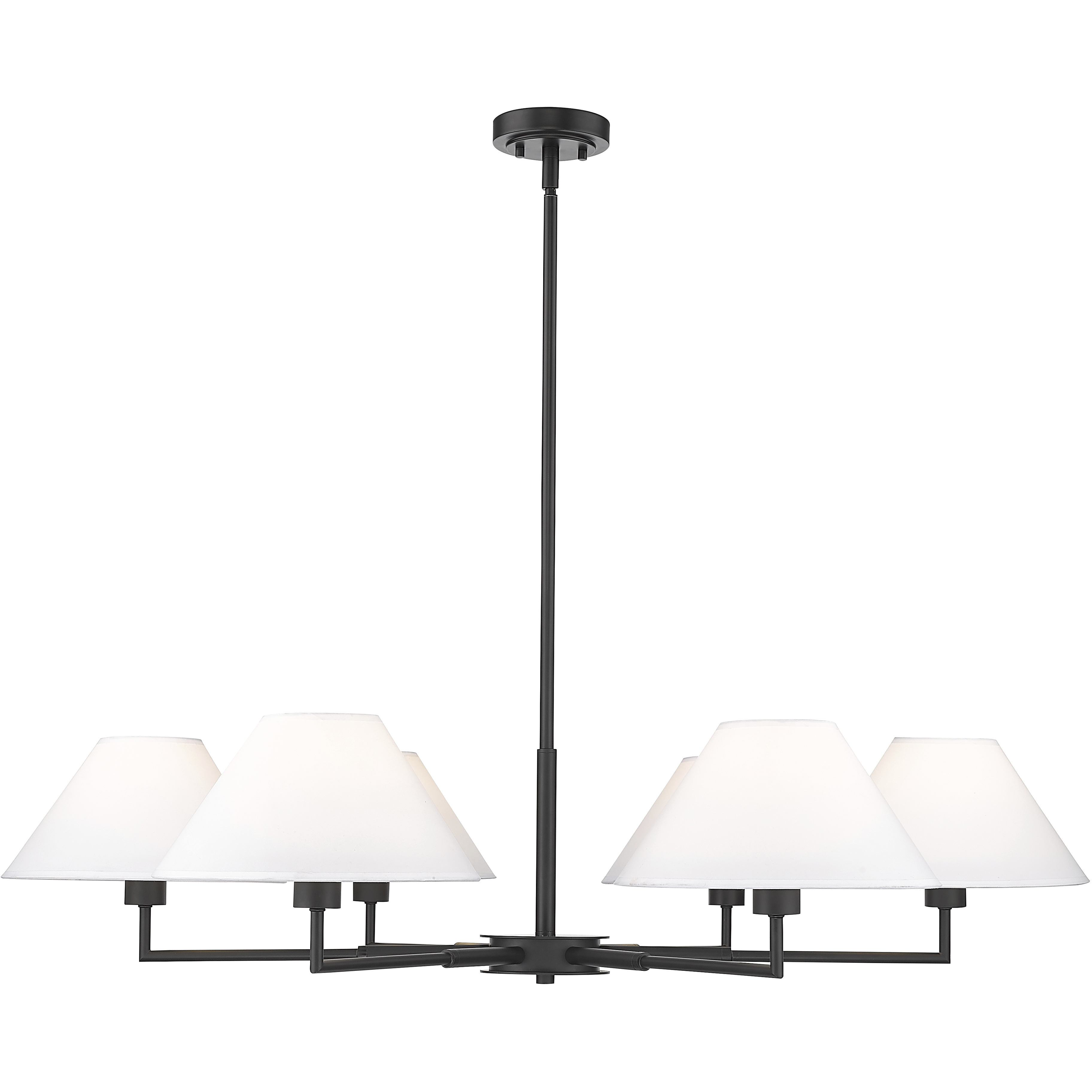 Leila 6 Light 44 inch Matte Black Chandelier Ceiling Light