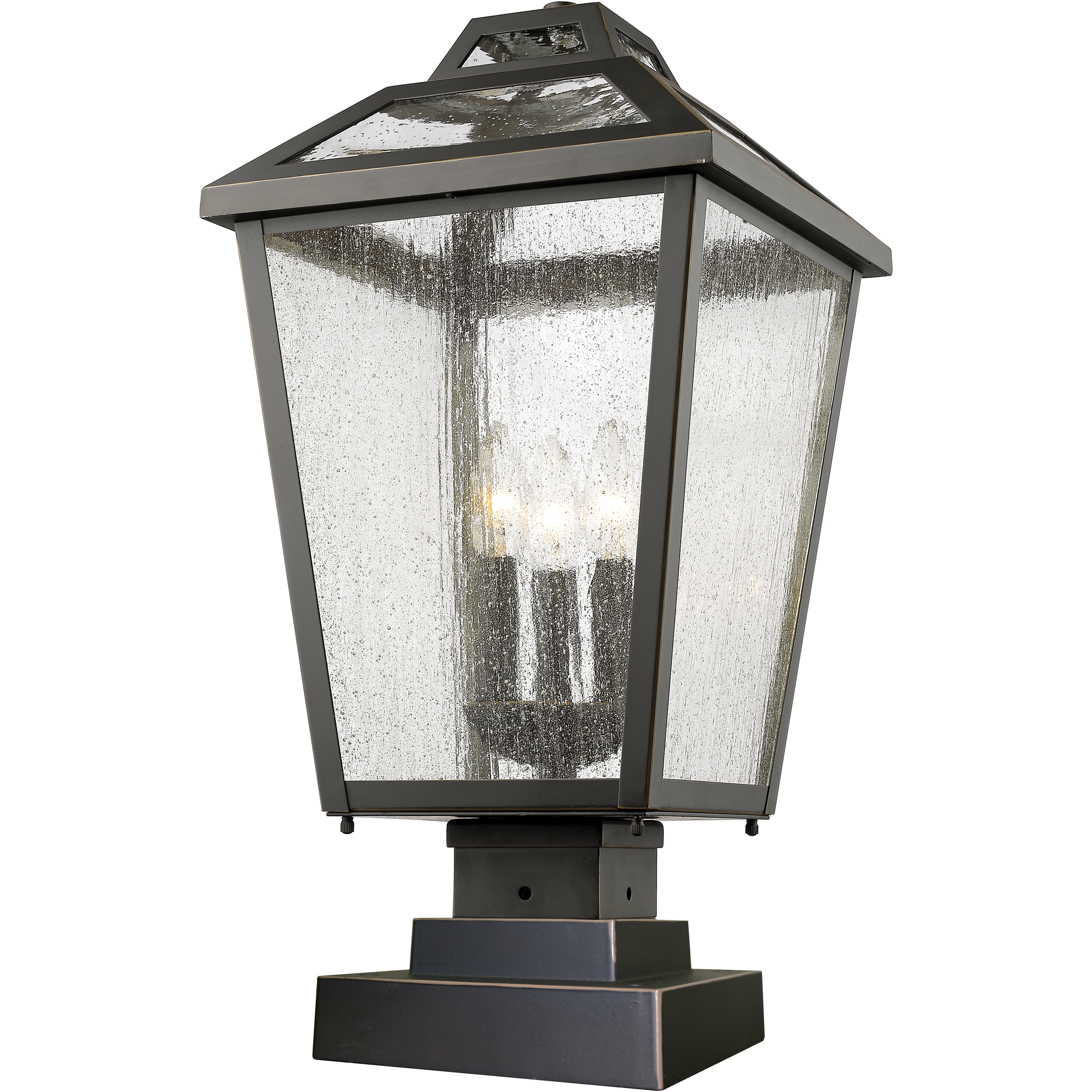 Bayland 3 Light 21.5 inch Oil Rubbed Bronze Outdoor Pier Mounted Fixture in 9.45