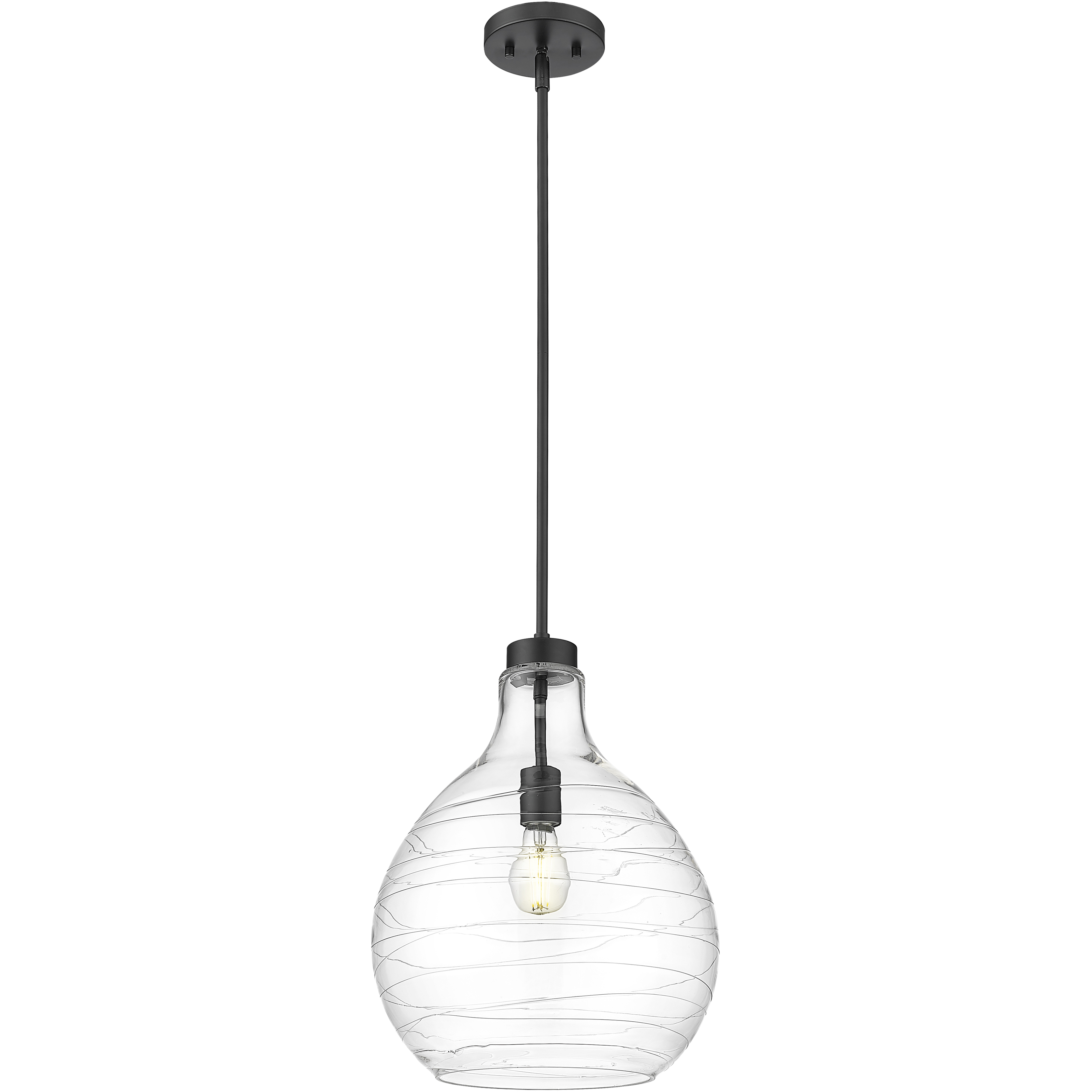 Bon Air 1 Light 13 inch Matte Black Pendant Ceiling Light