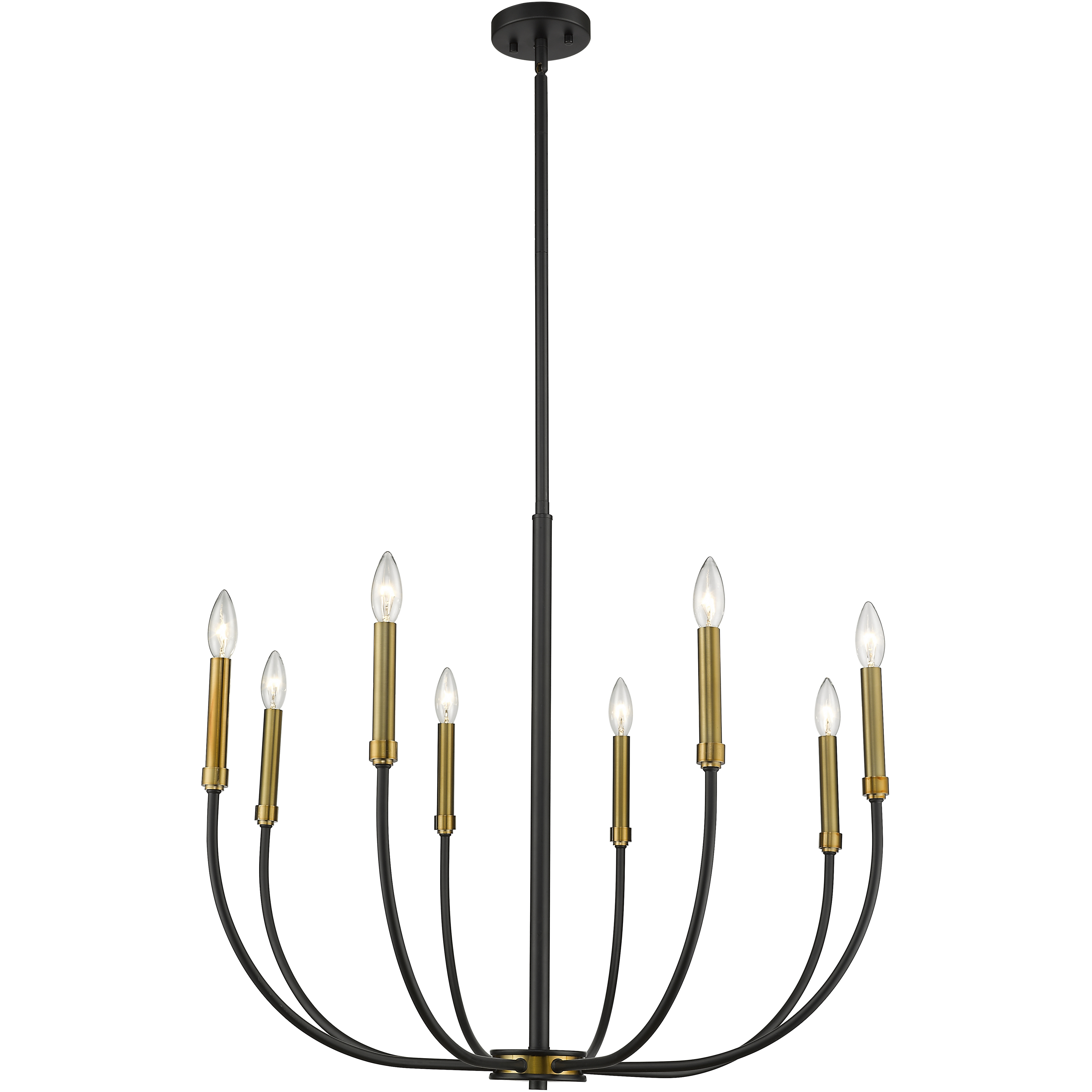 Z-Lite 479-8MB-OBR Haylie 8 Light 32.5 inch Matte Black and Olde