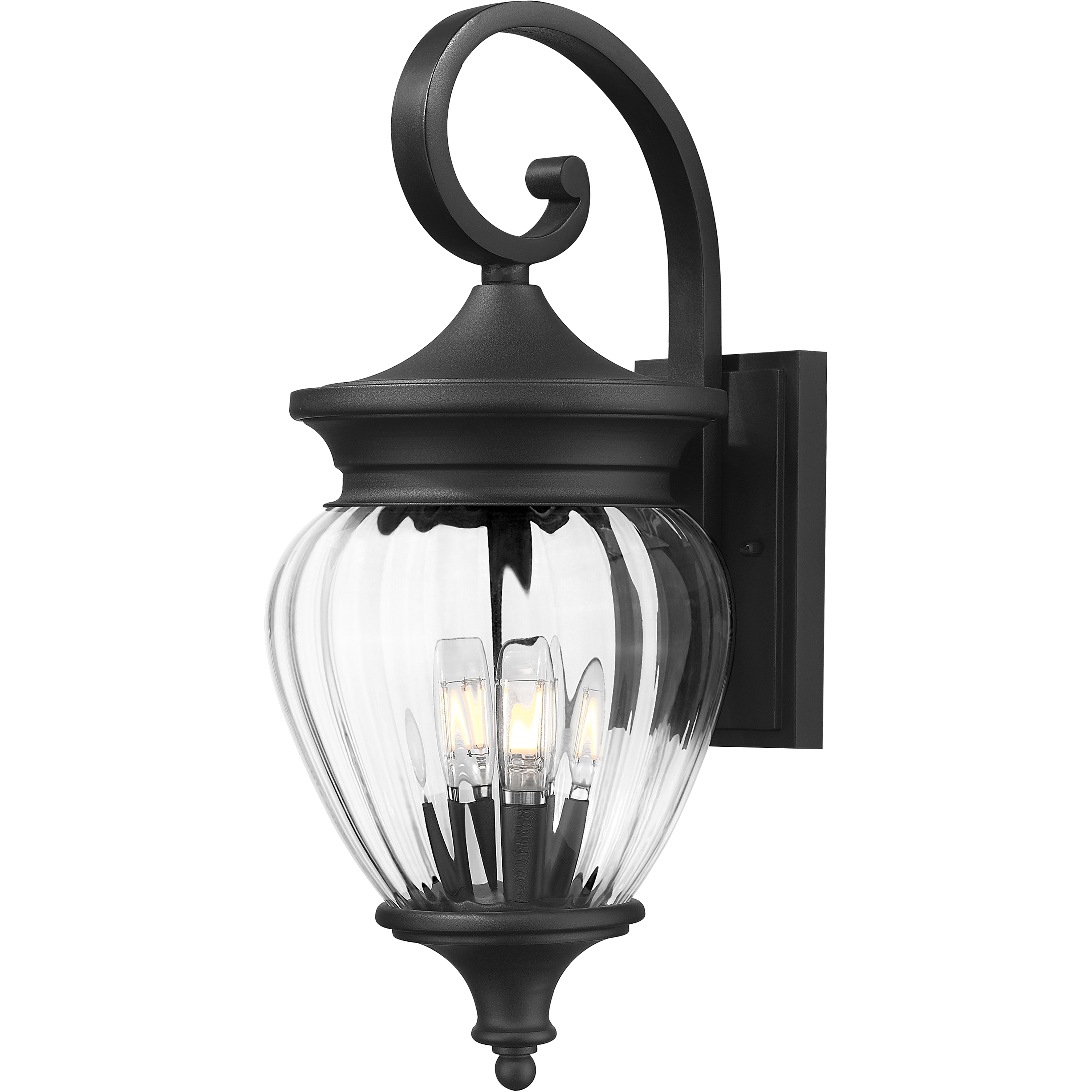 Davina 3 Light 21.5 inch Black Outdoor Wall Light in G9