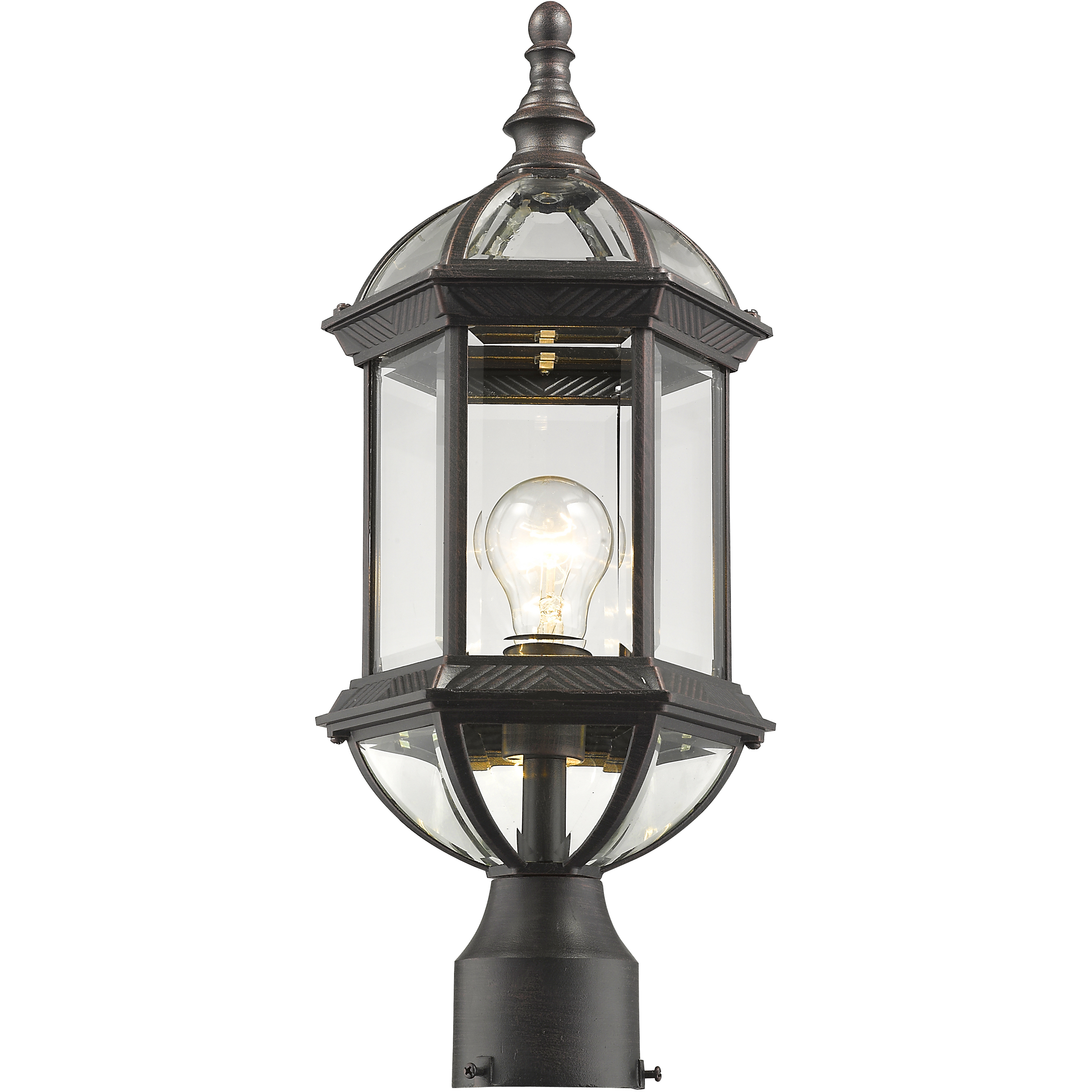 Annex 1 Light 19.5 inch Rust Outdoor Post Mount Fixture