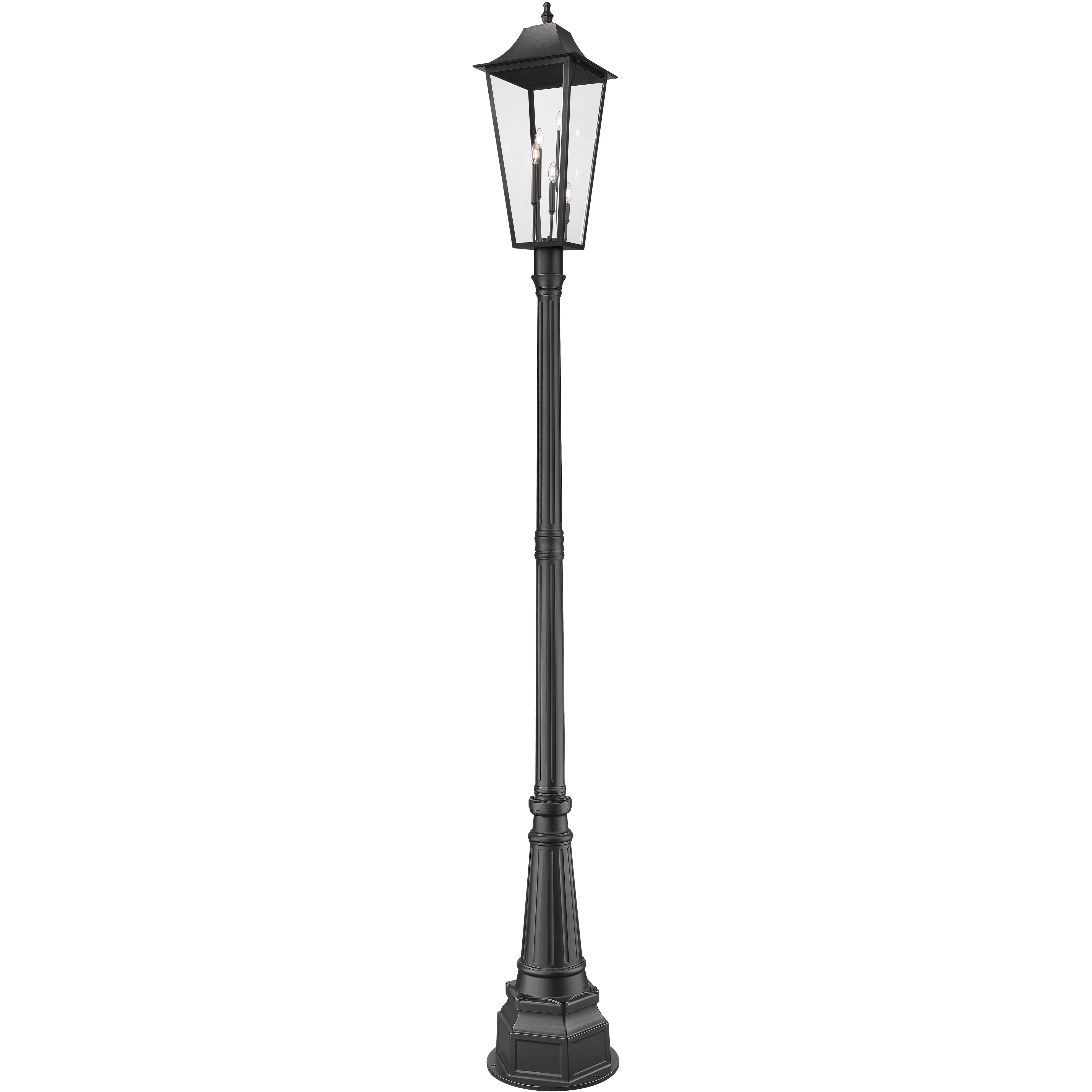 Gannon 3 Light 113.5 inch Black Outdoor Post Mounted Fixture in G9