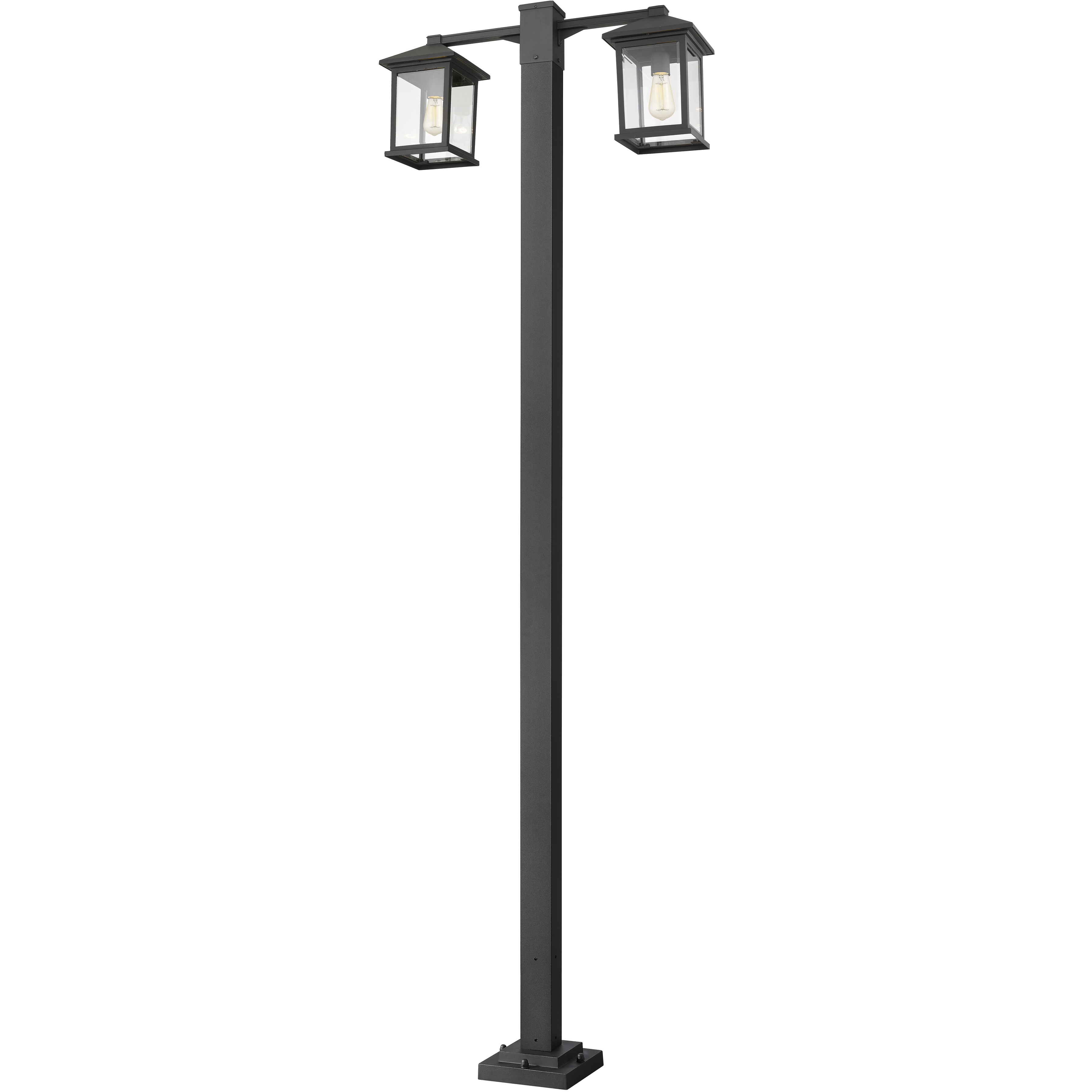Portland 2 Light 99 inch Black Outdoor Post Mounted Fixture