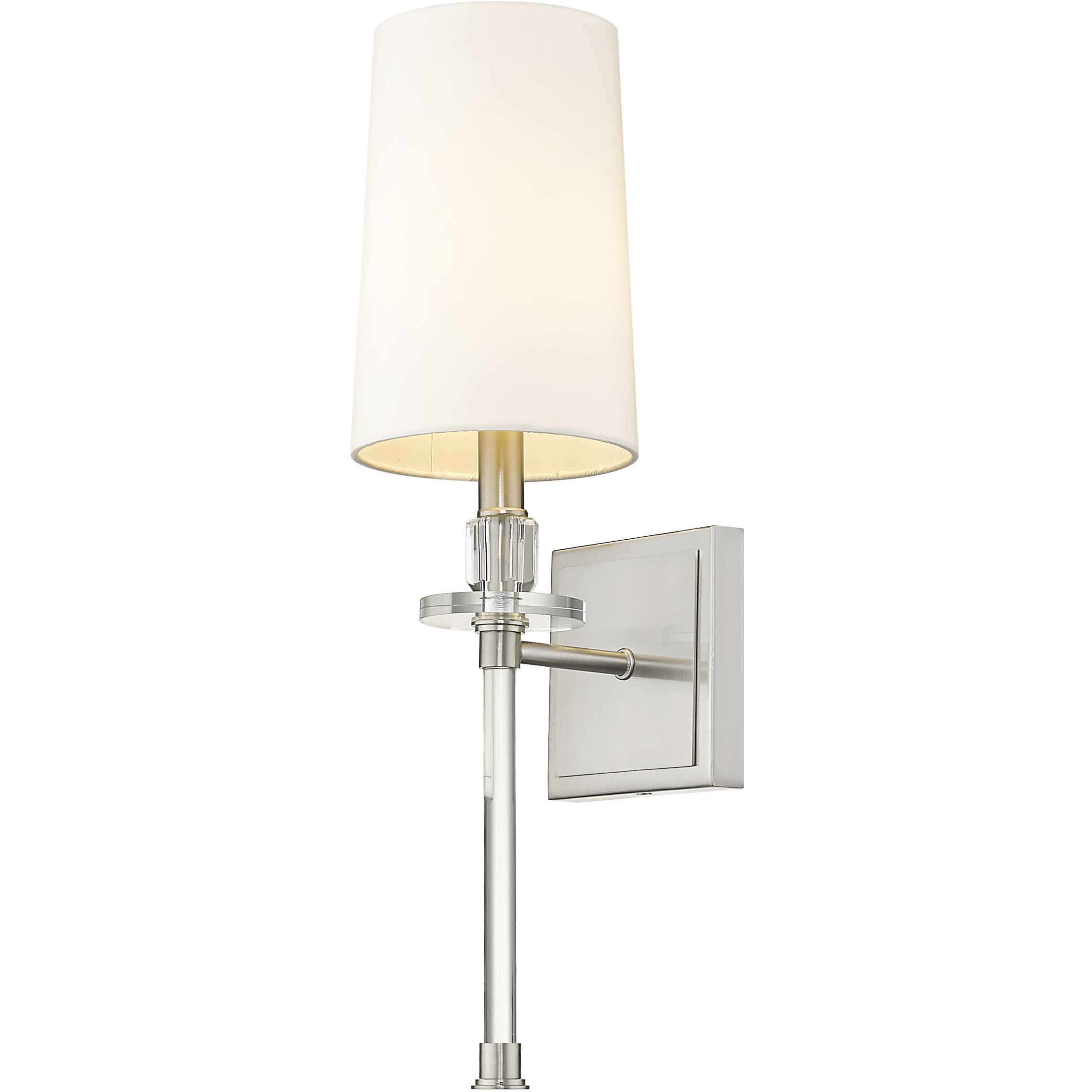 Sophia 1 Light 5.5 inch Brushed Nickel Wall Sconce Wall Light in White Fabric