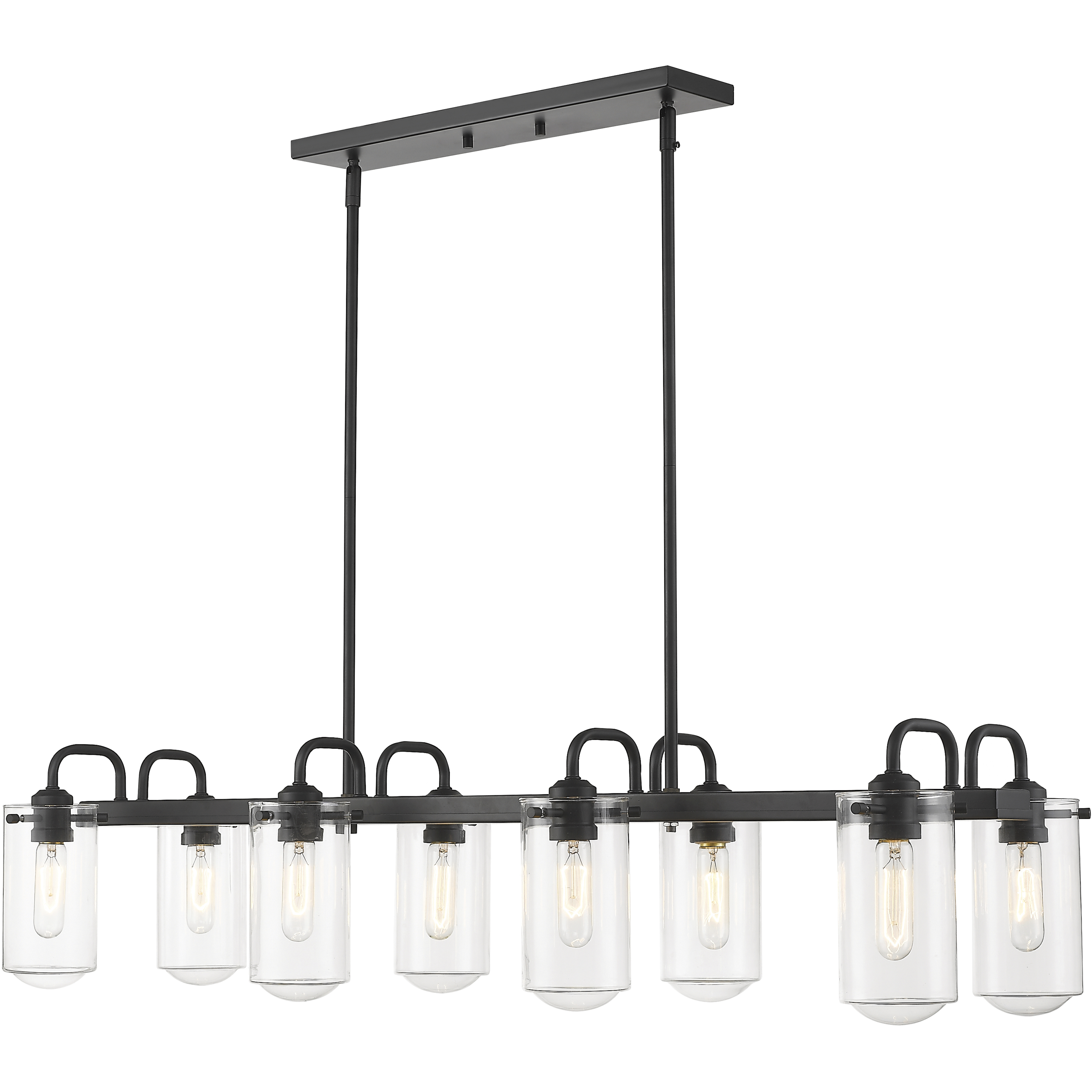 Delaney 8 Light 44 inch Matte Black Linear Chandelier Ceiling Light