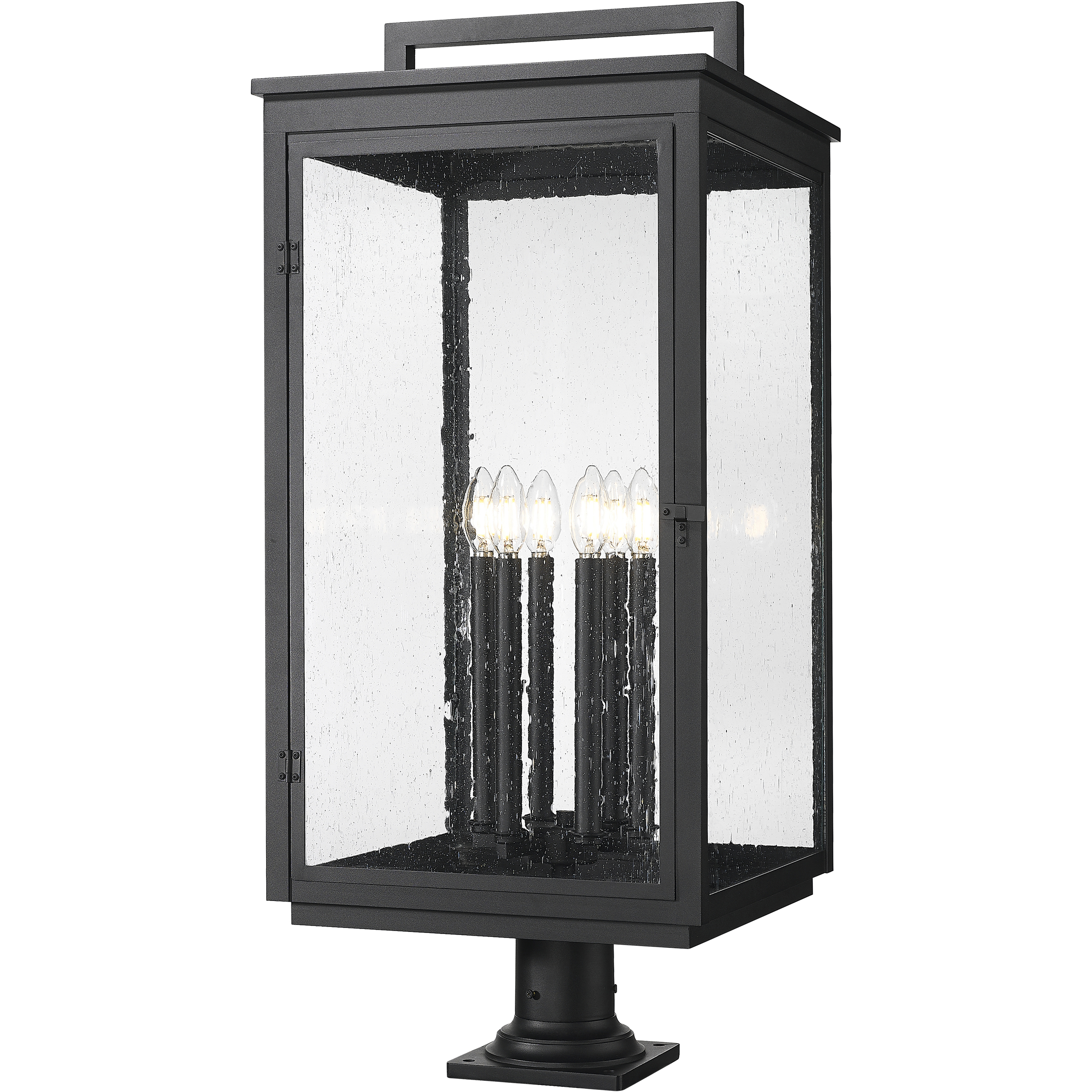 Hartwell 6 Light 34.75 inch Sand Black Outdoor Pier Mounted Fixture