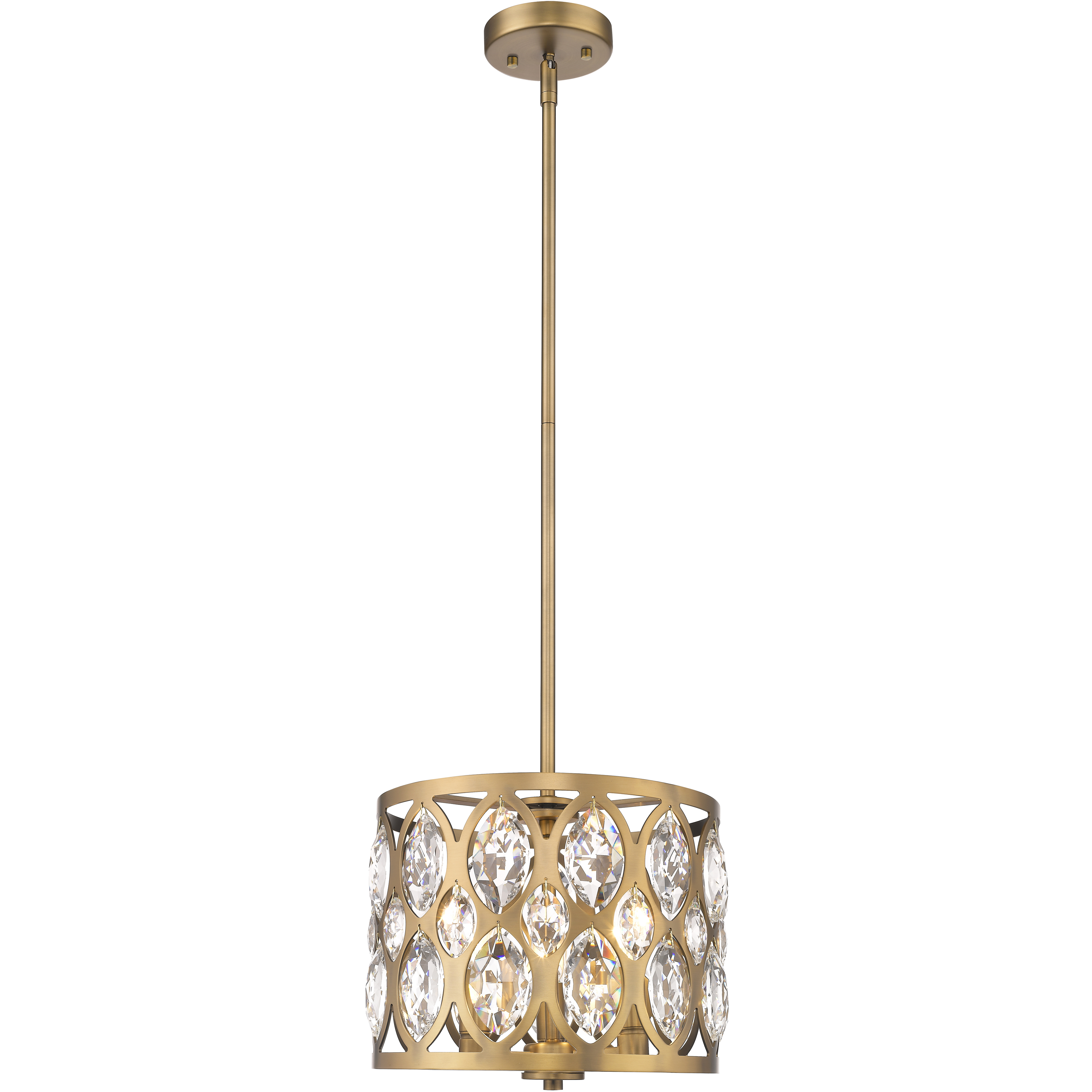 Dealey 3 Light 12 inch Heirloom Brass Chandelier Ceiling Light