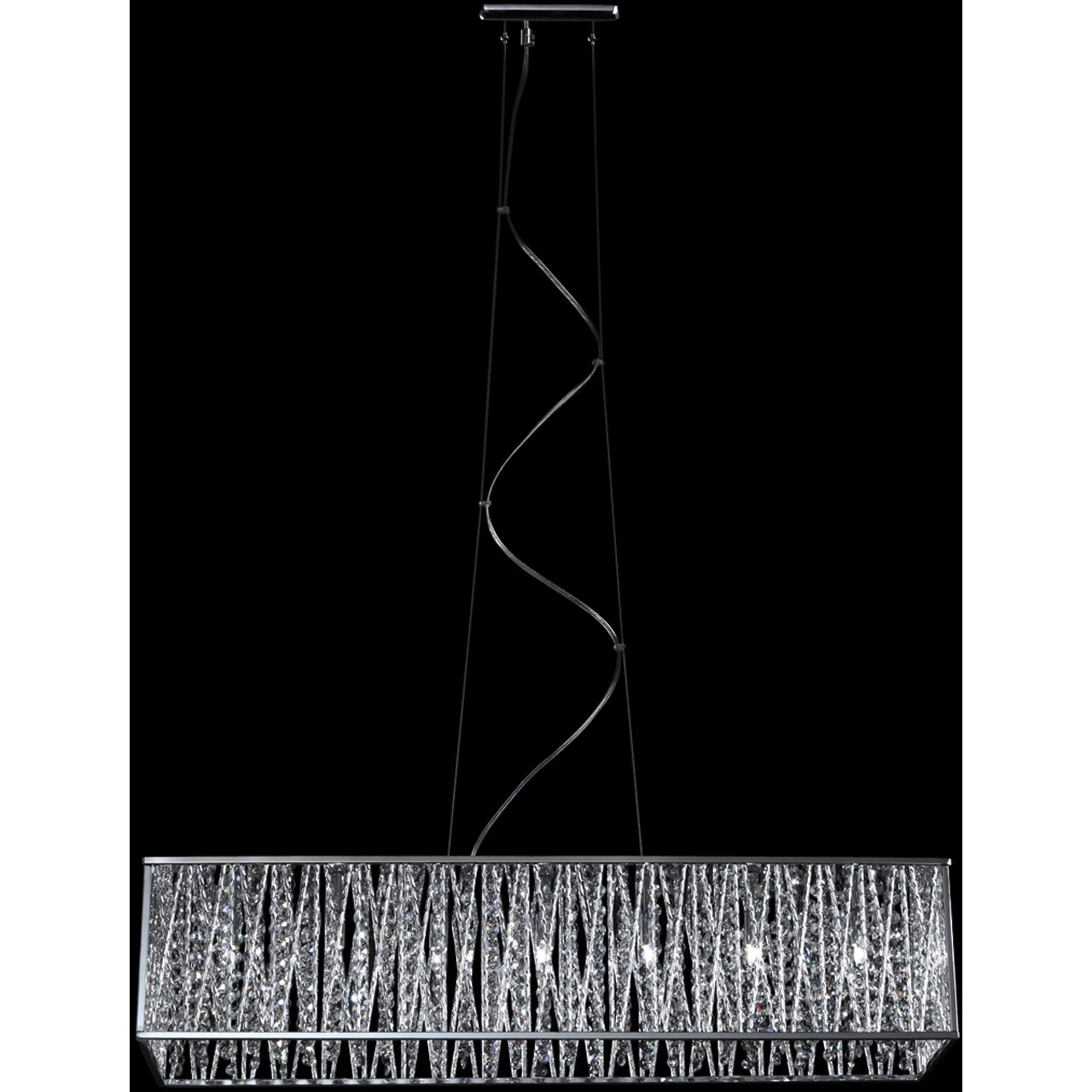Terra 7 Light 33.75 inch Chrome Linear Chandelier Ceiling Light