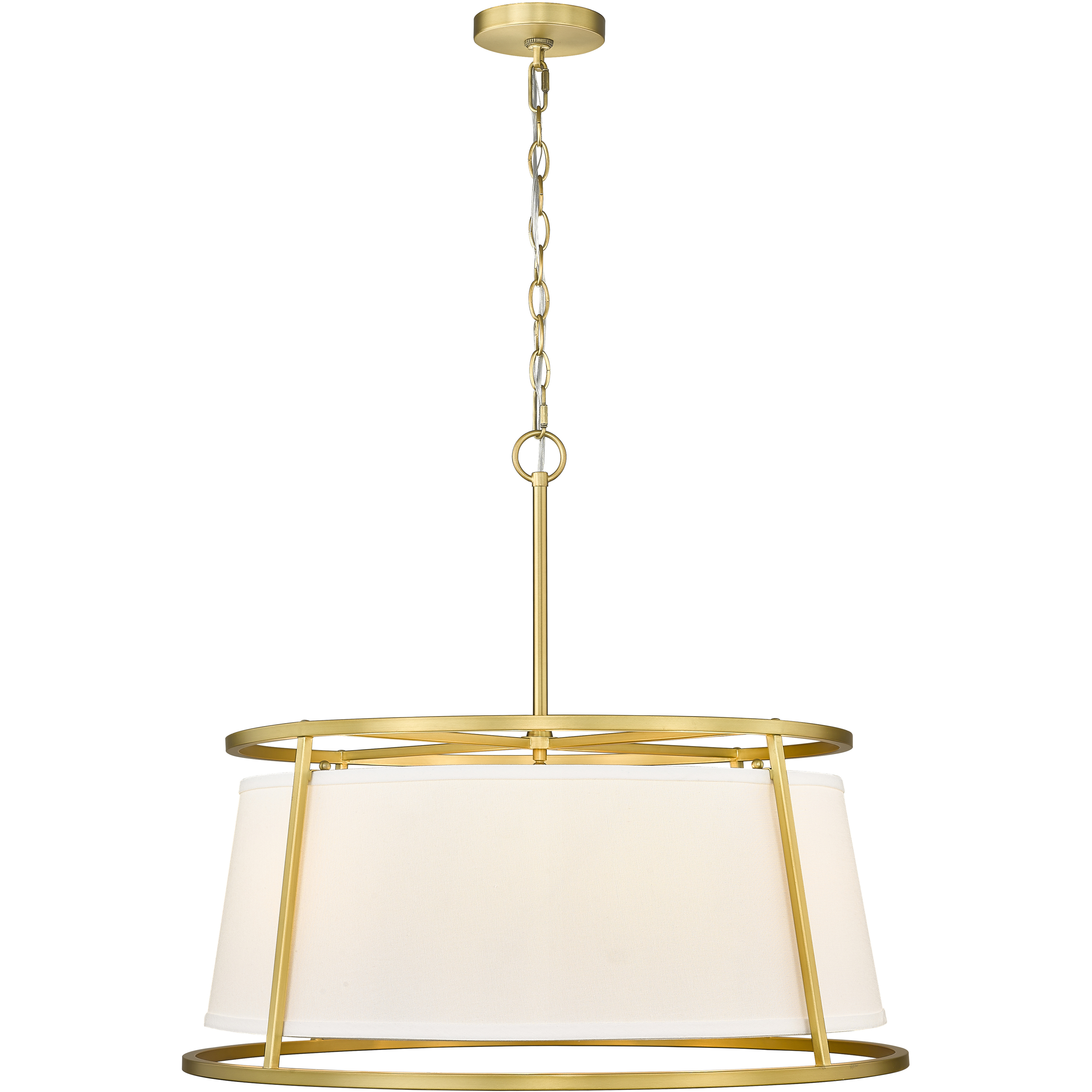 Lenyx 6 Light 26 inch Rubbed Brass Chandelier Ceiling Light