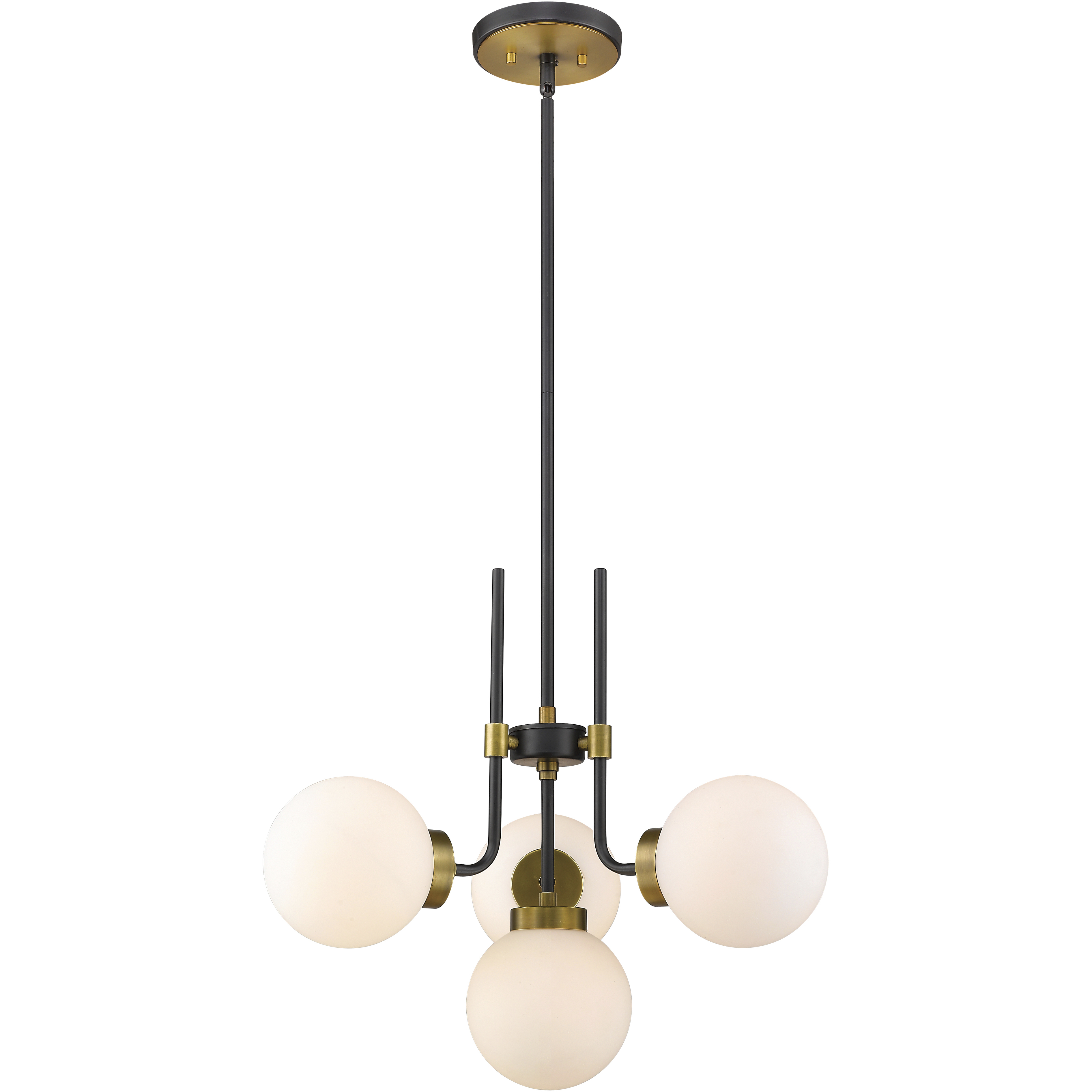 Parsons 4 Light 22 inch Matte Black and Olde Brass Chandelier Ceiling Light