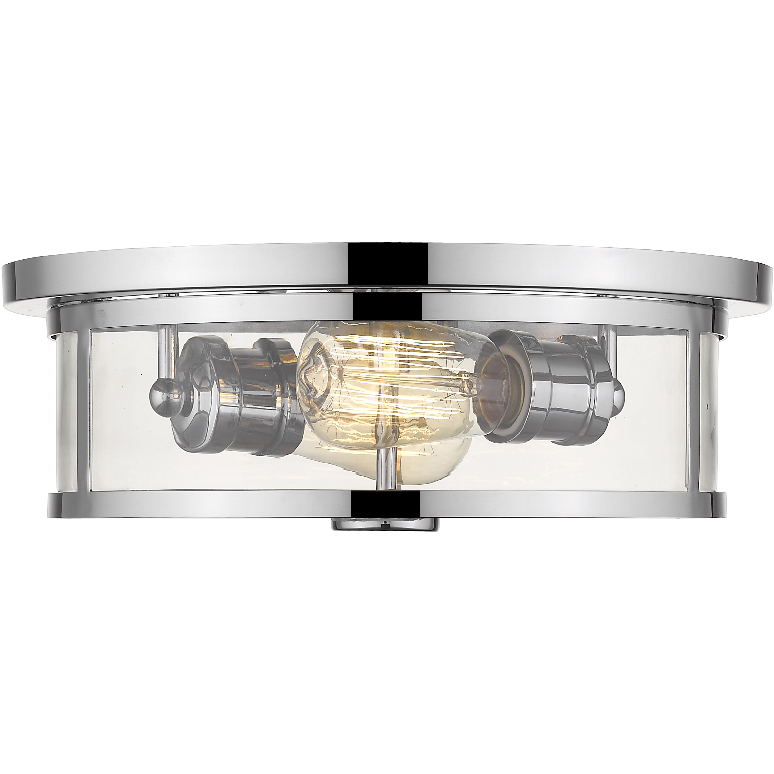 Savannah 2 Light 13.75 inch Chrome Flush Mount Ceiling Light