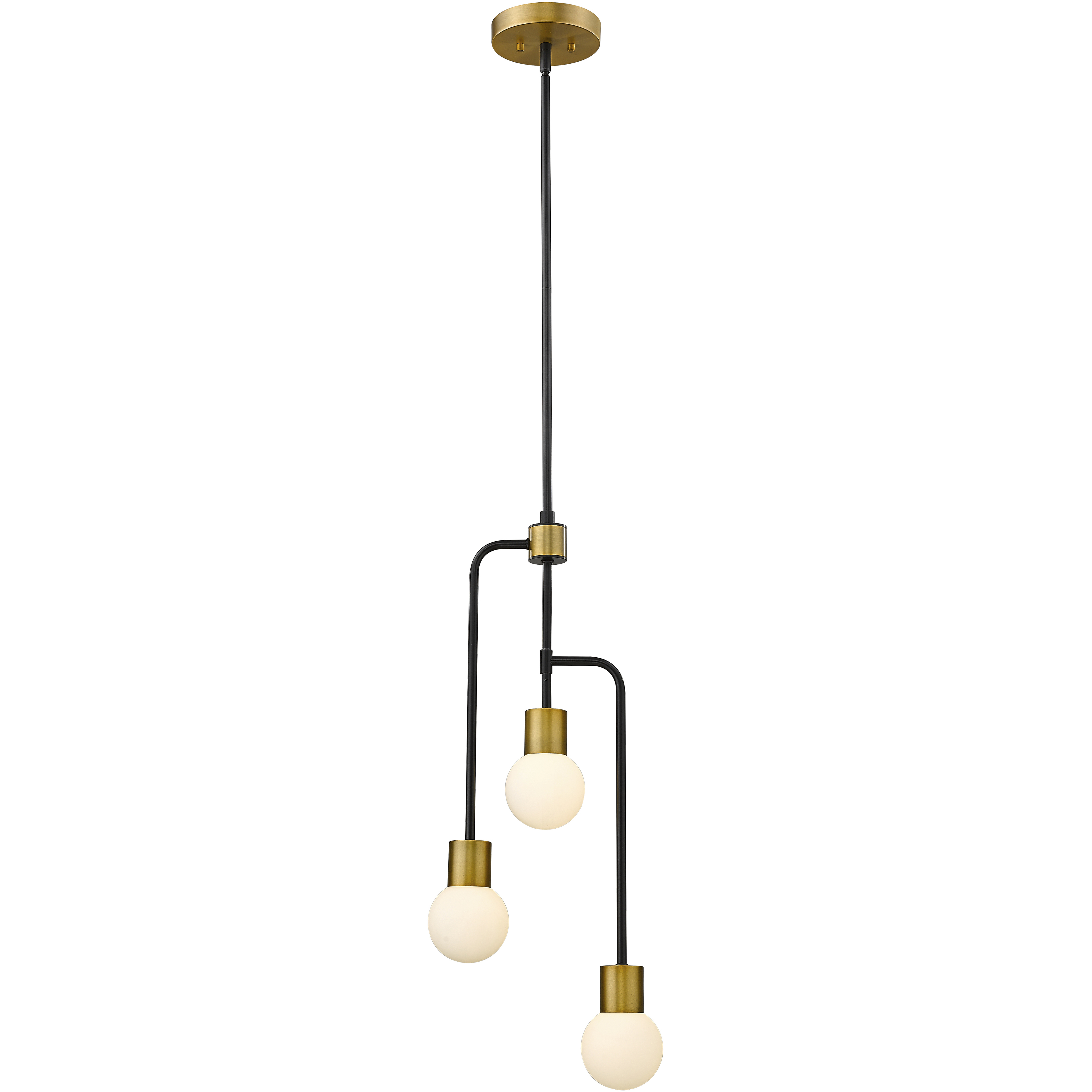 Neutra 3 Light 11.75 inch Matte Black and Foundry Brass Chandelier Ceiling Light in Matte Black and Factory Bronze