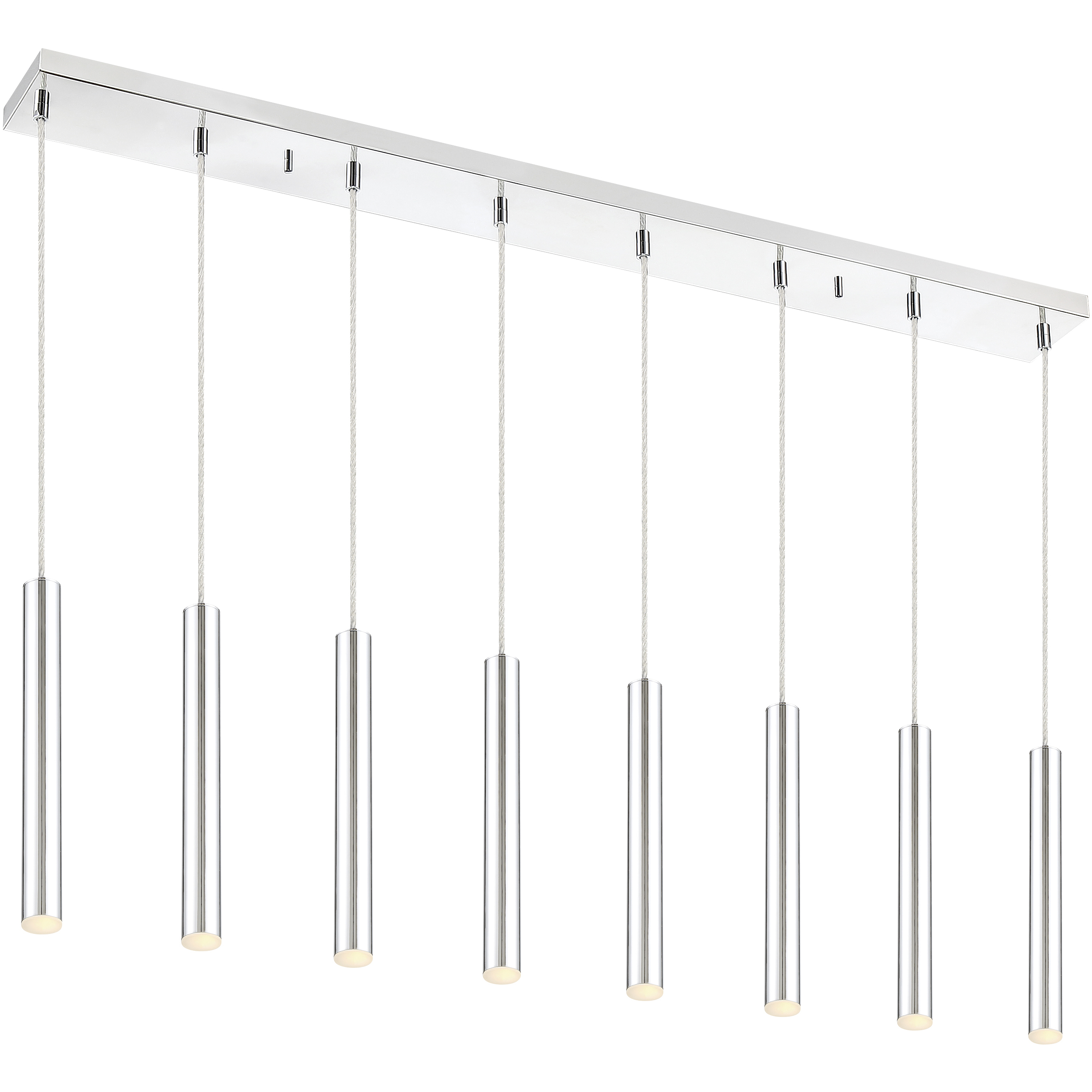 Forest LED 44.25 inch Chrome Linear Chandelier Ceiling Light in 8, 22, Chrome Steel