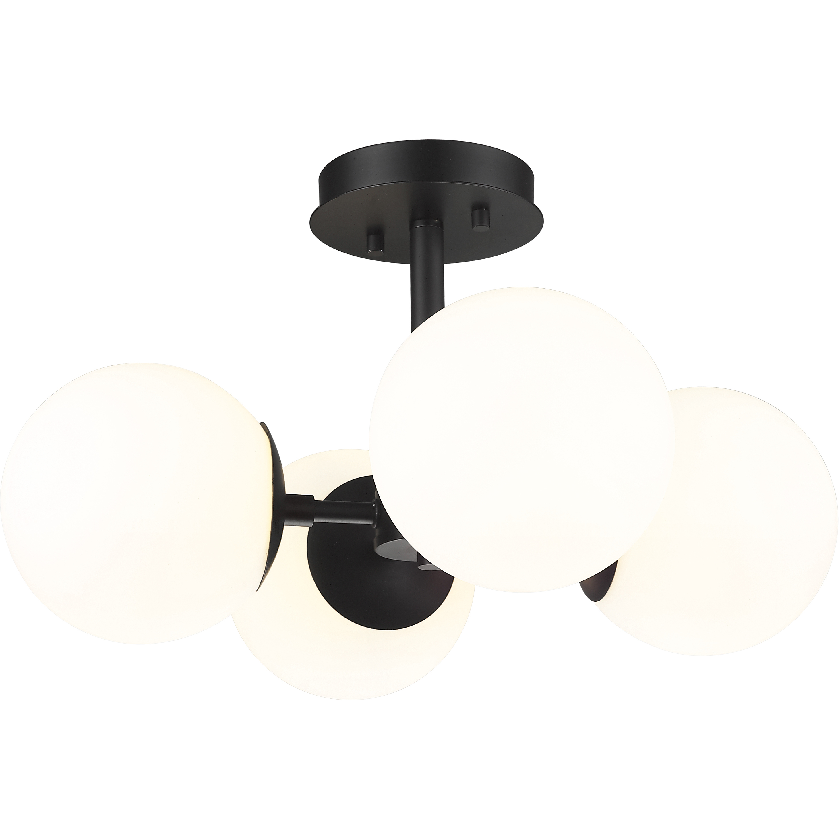 Z-Lite 730SF4-MB Midnetic 4 Light 18 inch Matte Black Semi Flush