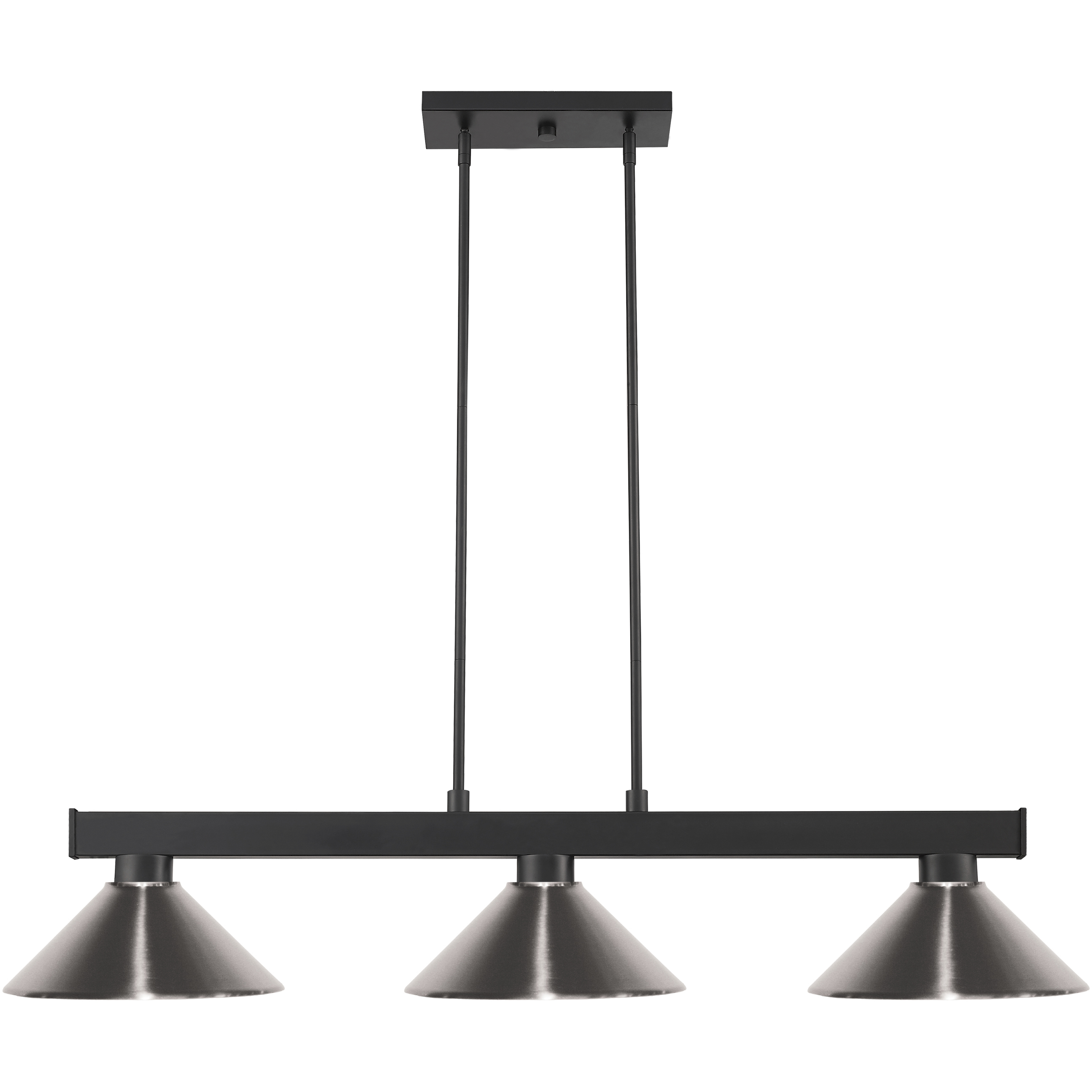 Cobalt 3 Light 46 inch Matte Black Billiard Ceiling Light in Metal Brushed Nickel