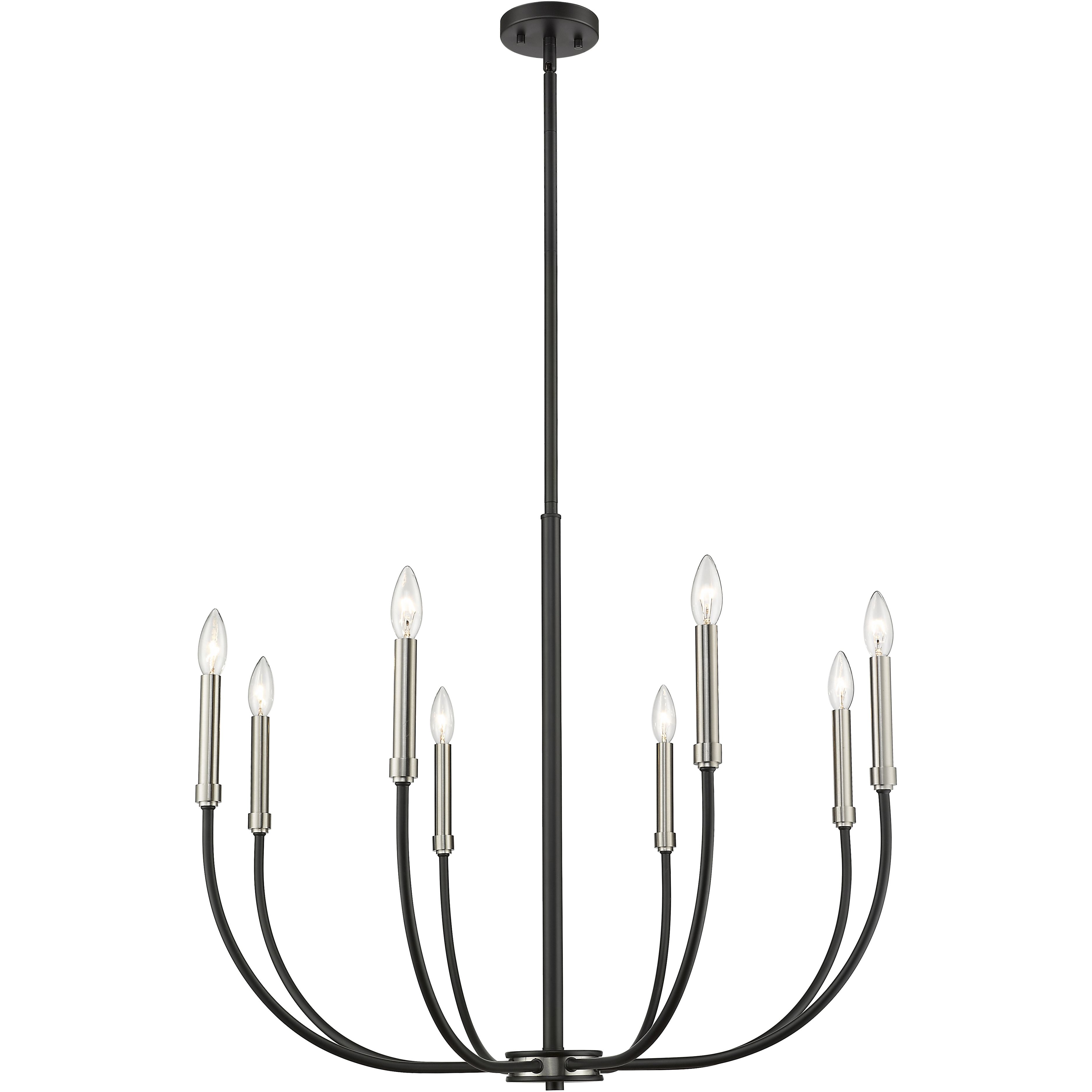 Z-Lite 479-8MB-BN Haylie 8 Light 32.5 inch Matte Black and Brushed