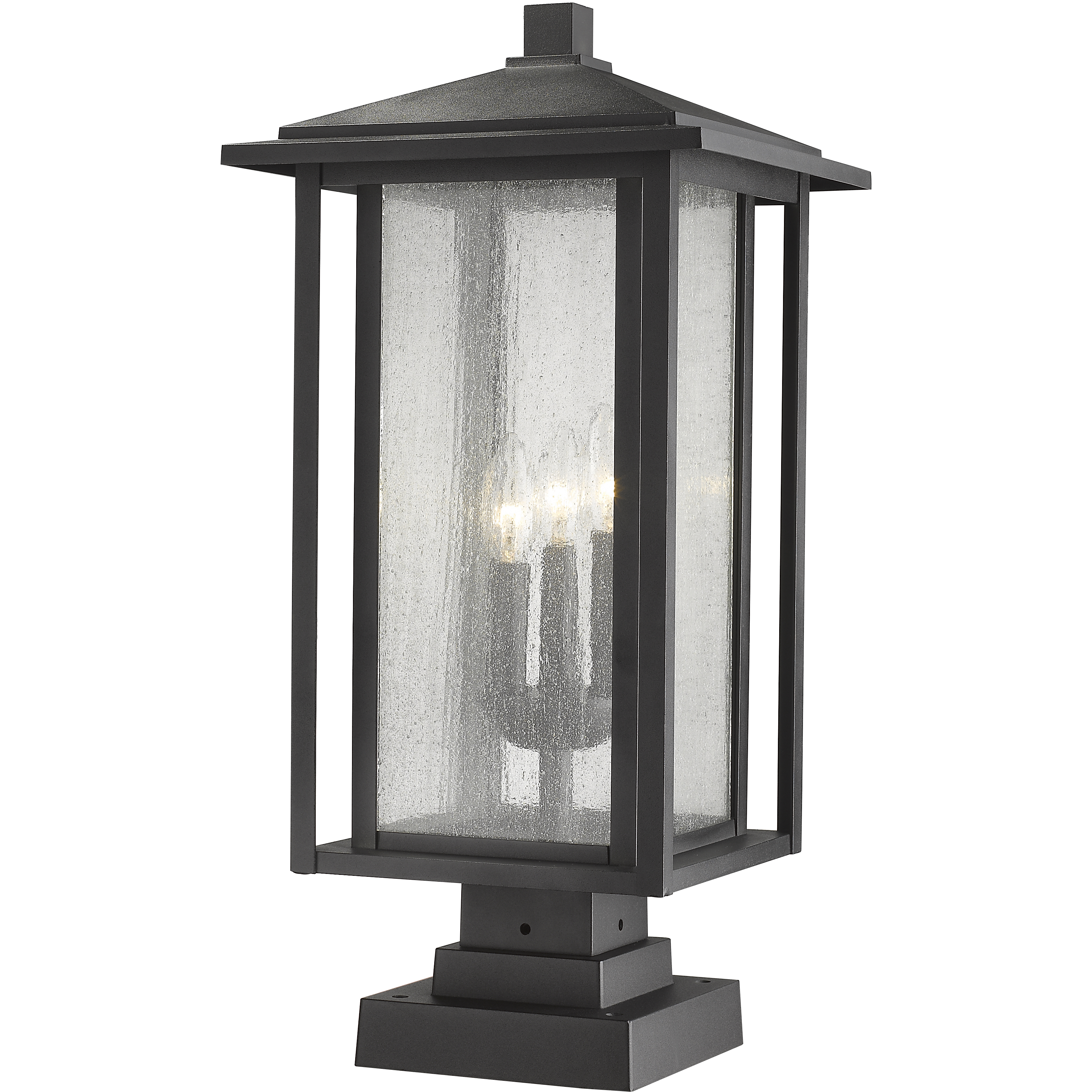 Aspen 3 Light 23.5 inch Black Outdoor Pier Mounted Fixture