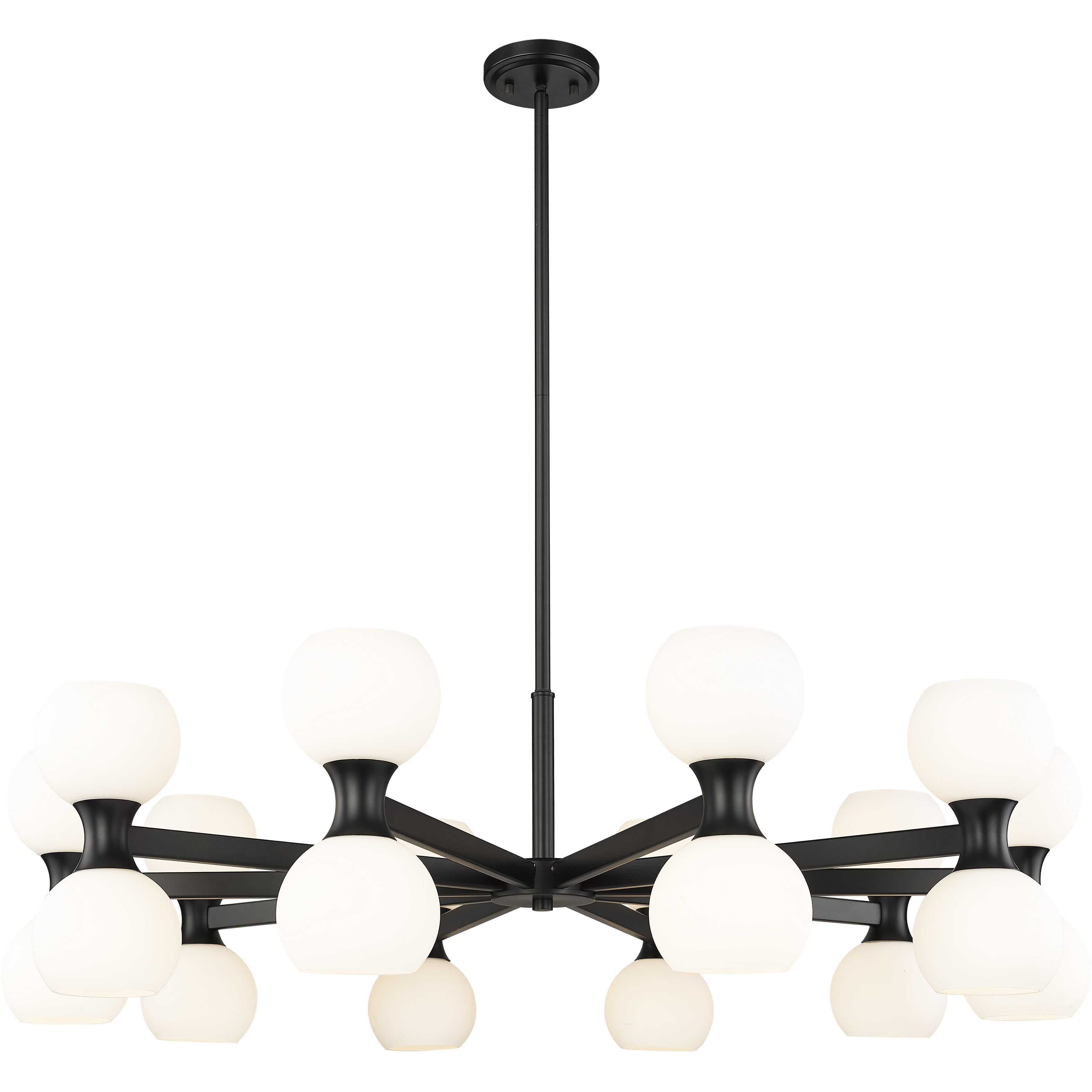 Artemis 20 Light 42 inch Matte Black Chandelier Ceiling Light