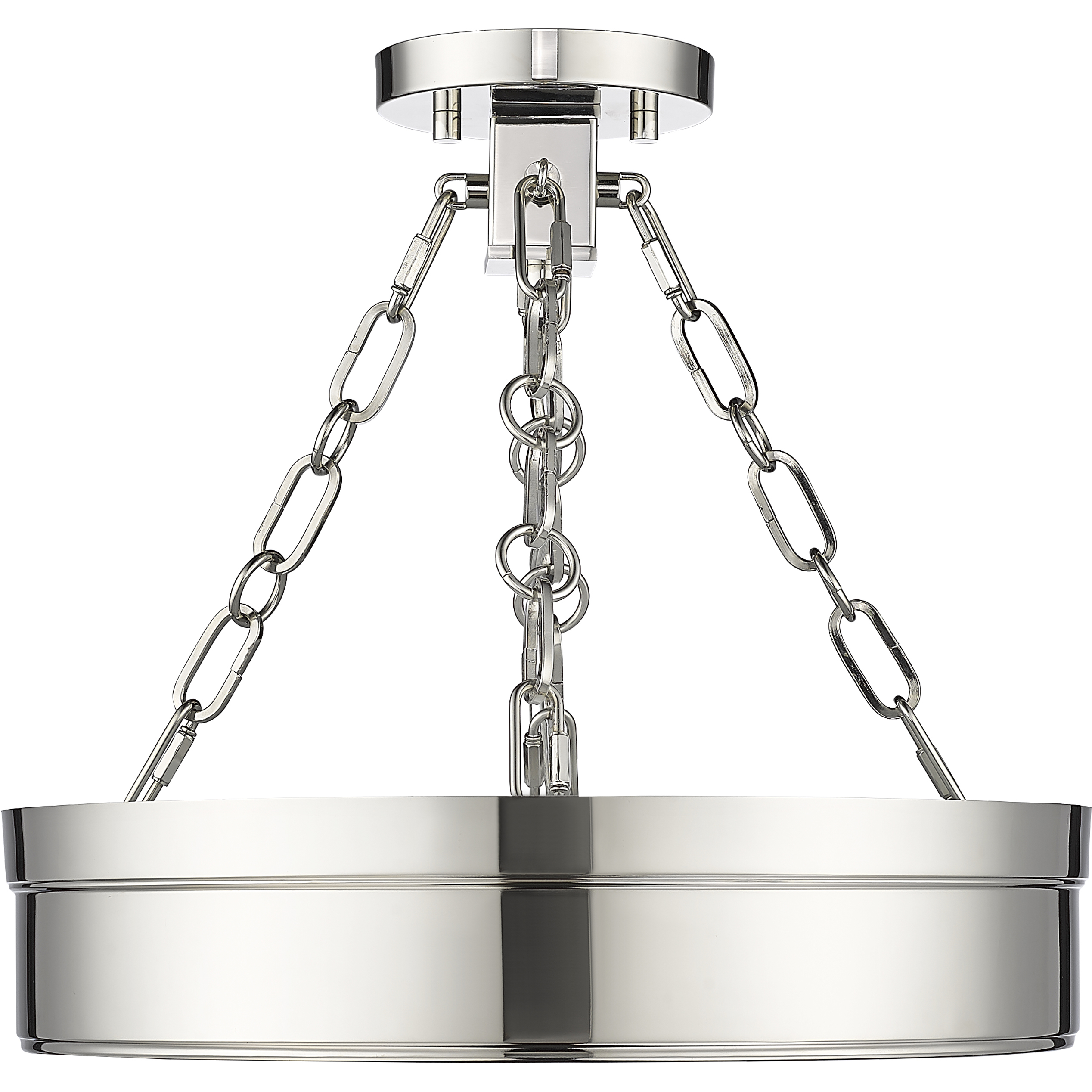 Anders LED 15 inch Polished Nickel Semi Flush Mount Ceiling Light