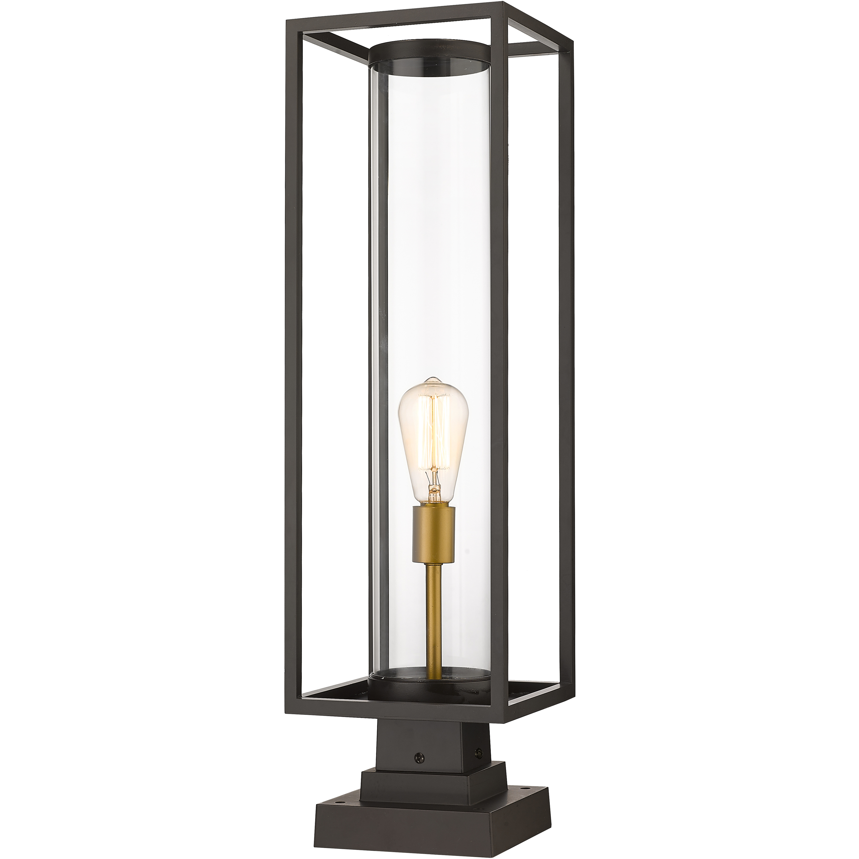 Dunbroch 1 Light 28.75 inch Deep Bronze and Outdoor Brass Outdoor Pier Mounted Fixture
