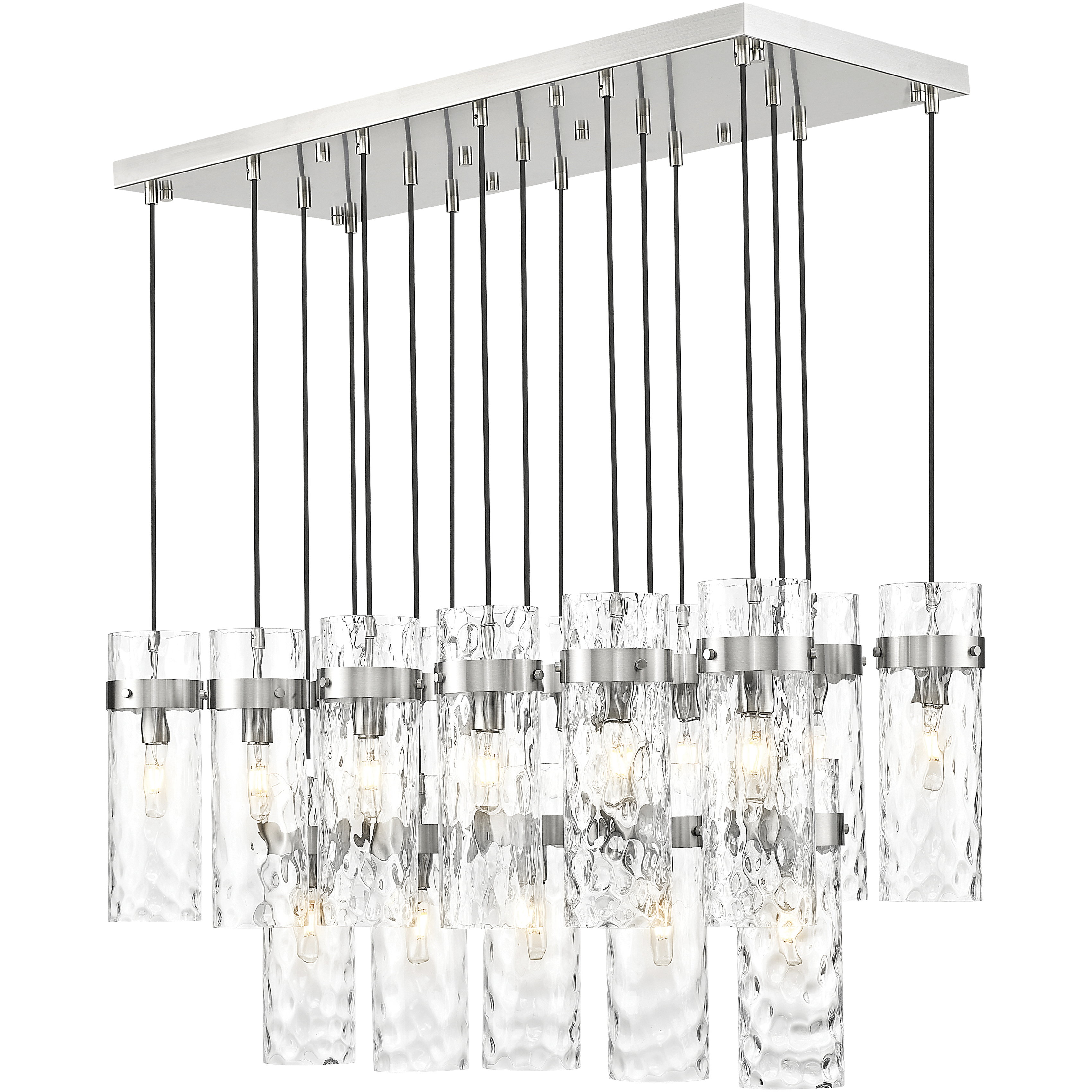 Fontaine 17 Light 44.25 inch Brushed Nickel Linear Chandelier Ceiling Light