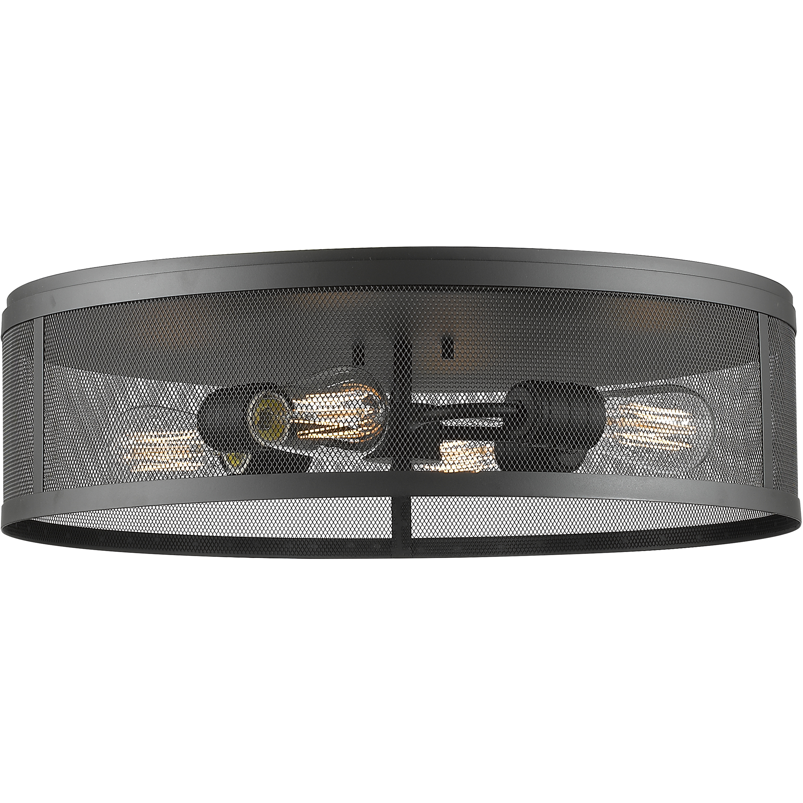 Meshsmith 4 Light 21.13 inch Bronze Flush Mount Ceiling Light in Bronze Steel