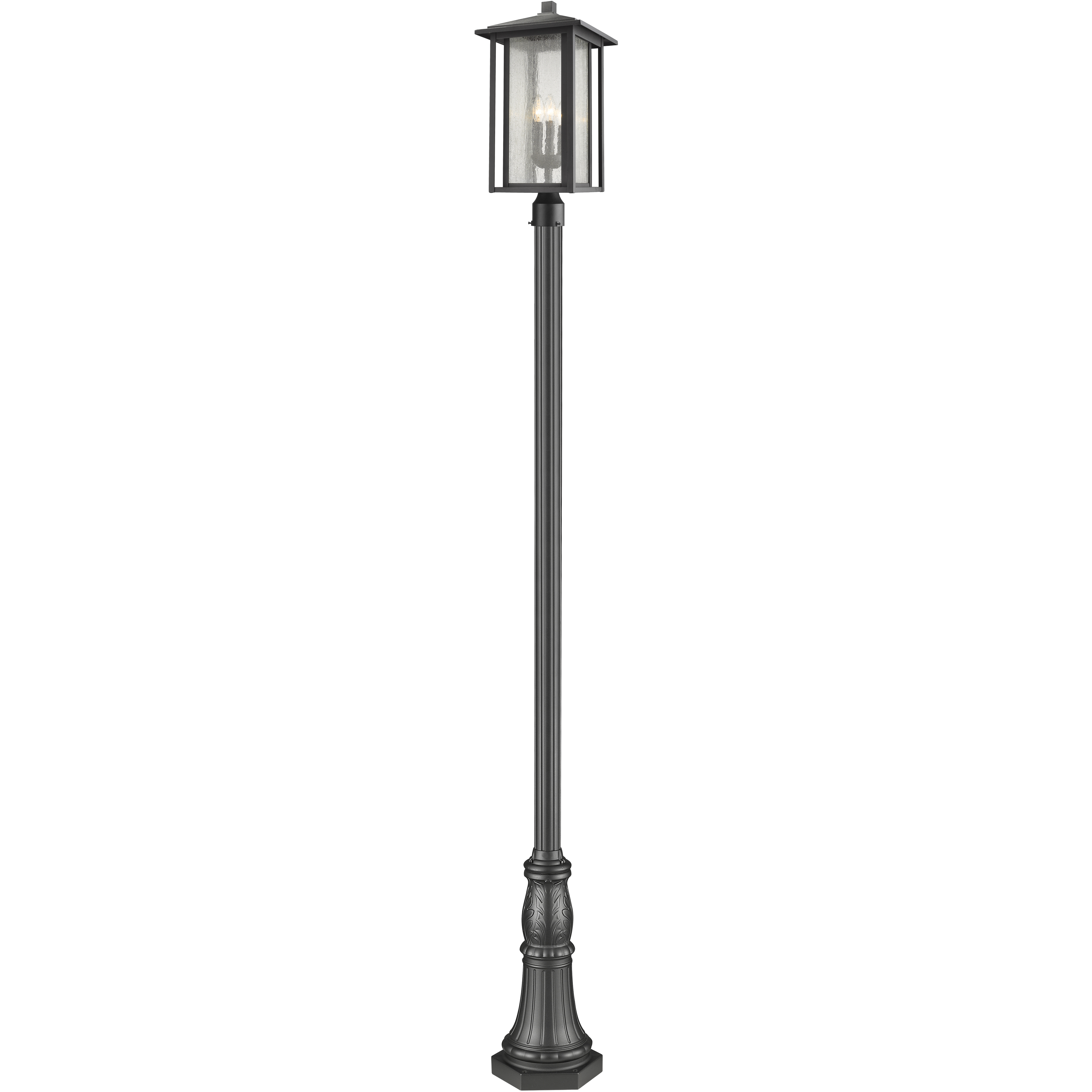Aspen 3 Light 118.44 inch Black Outdoor Post Mounted Fixture