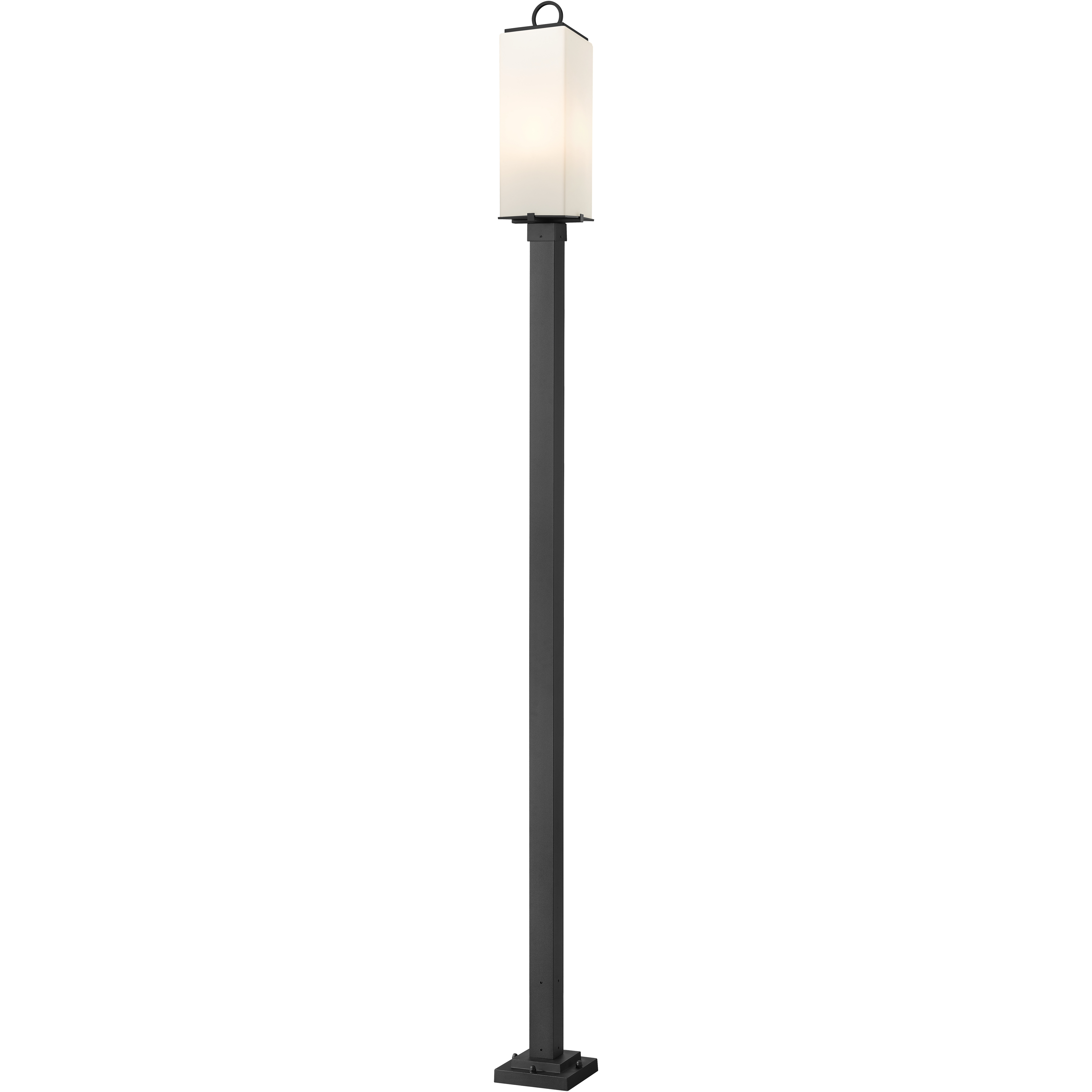 Sana 3 Light 120.25 inch Black Outdoor Post Mounted Fixture in White Opal Glass