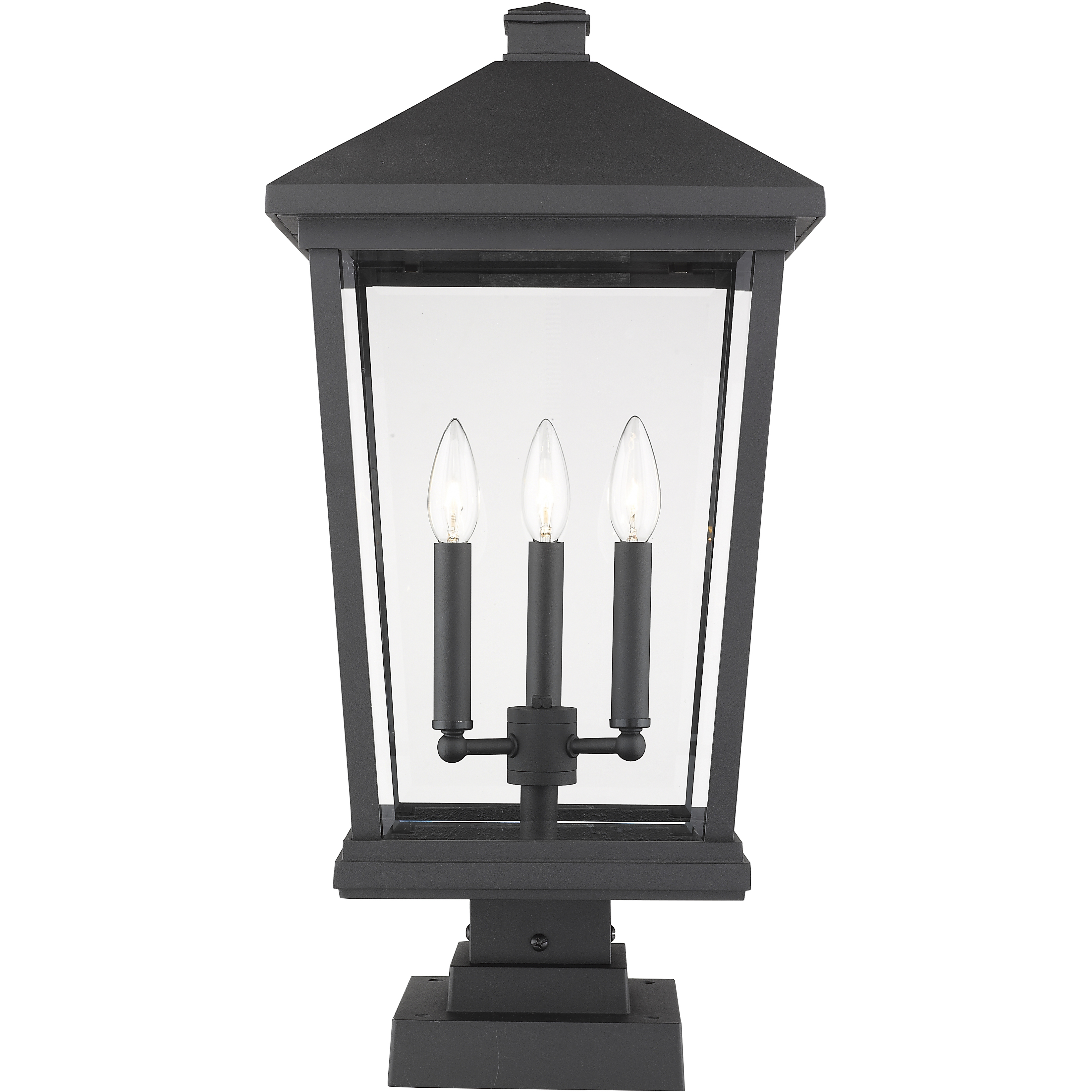 Beacon 3 Light 24.75 inch Black Outdoor Pier Mounted Fixture