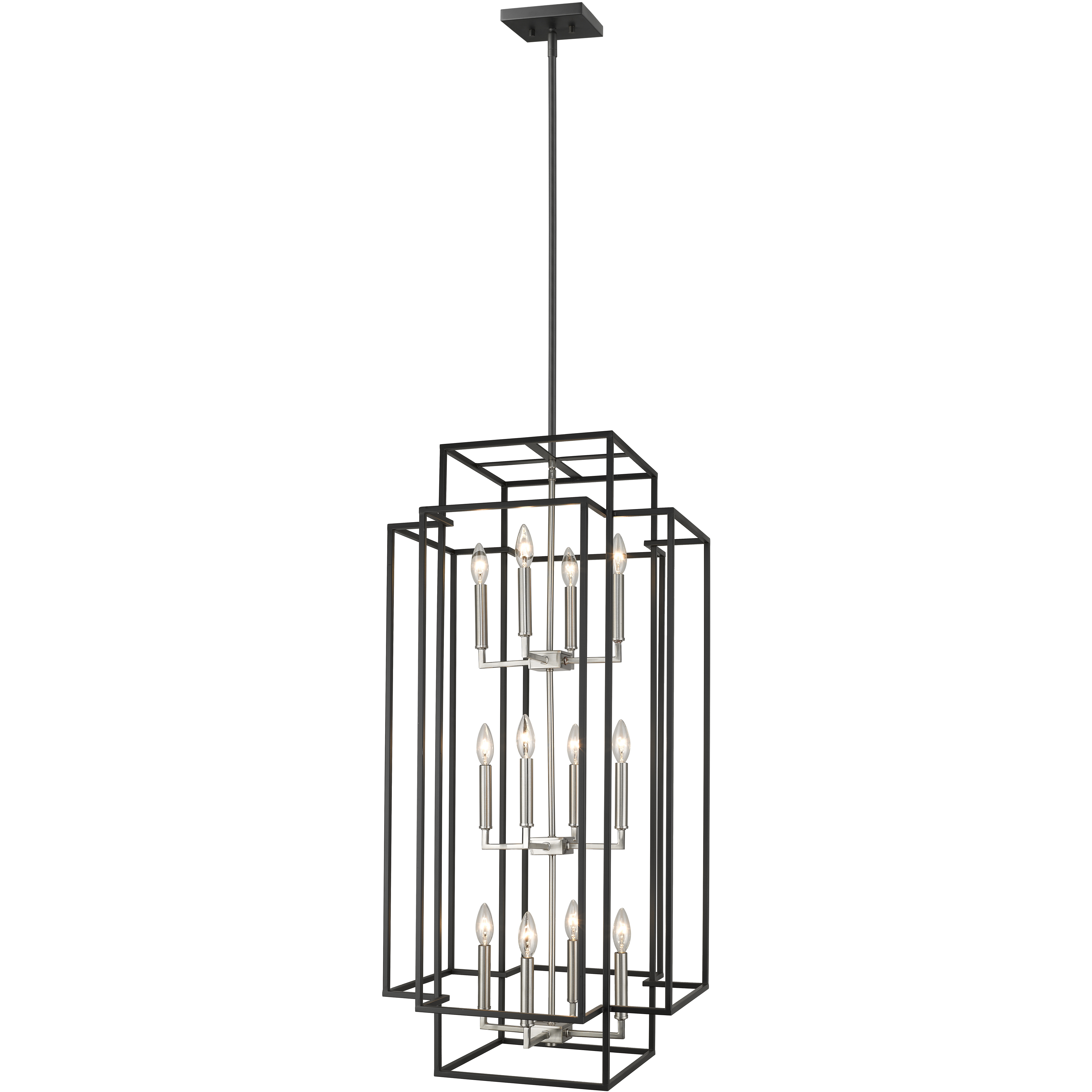Titania 12 Light 20 inch Black and Brushed Nickel Chandelier Ceiling Light