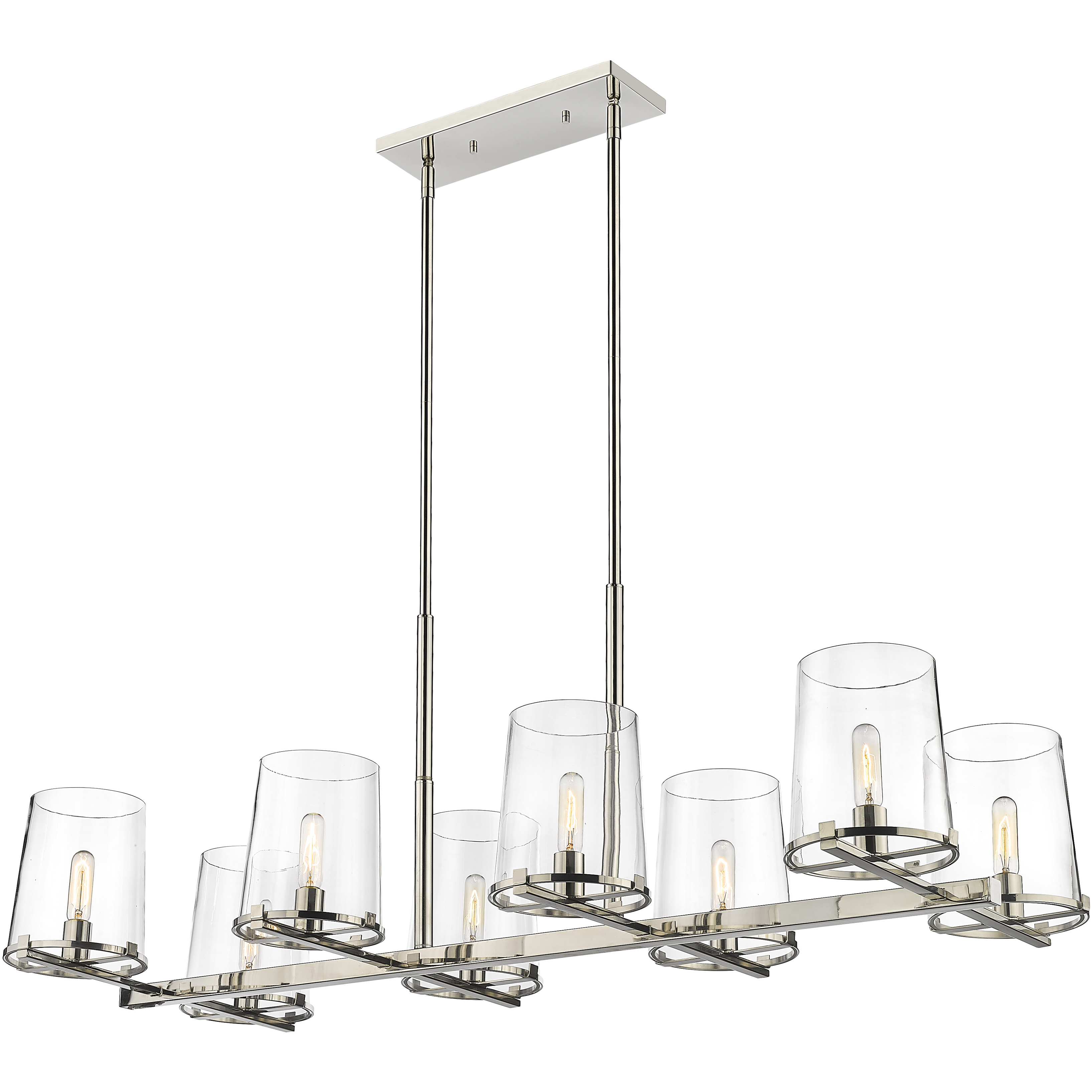 Callista 8 Light 56 inch Polished Nickel Linear Chandelier Ceiling Light
