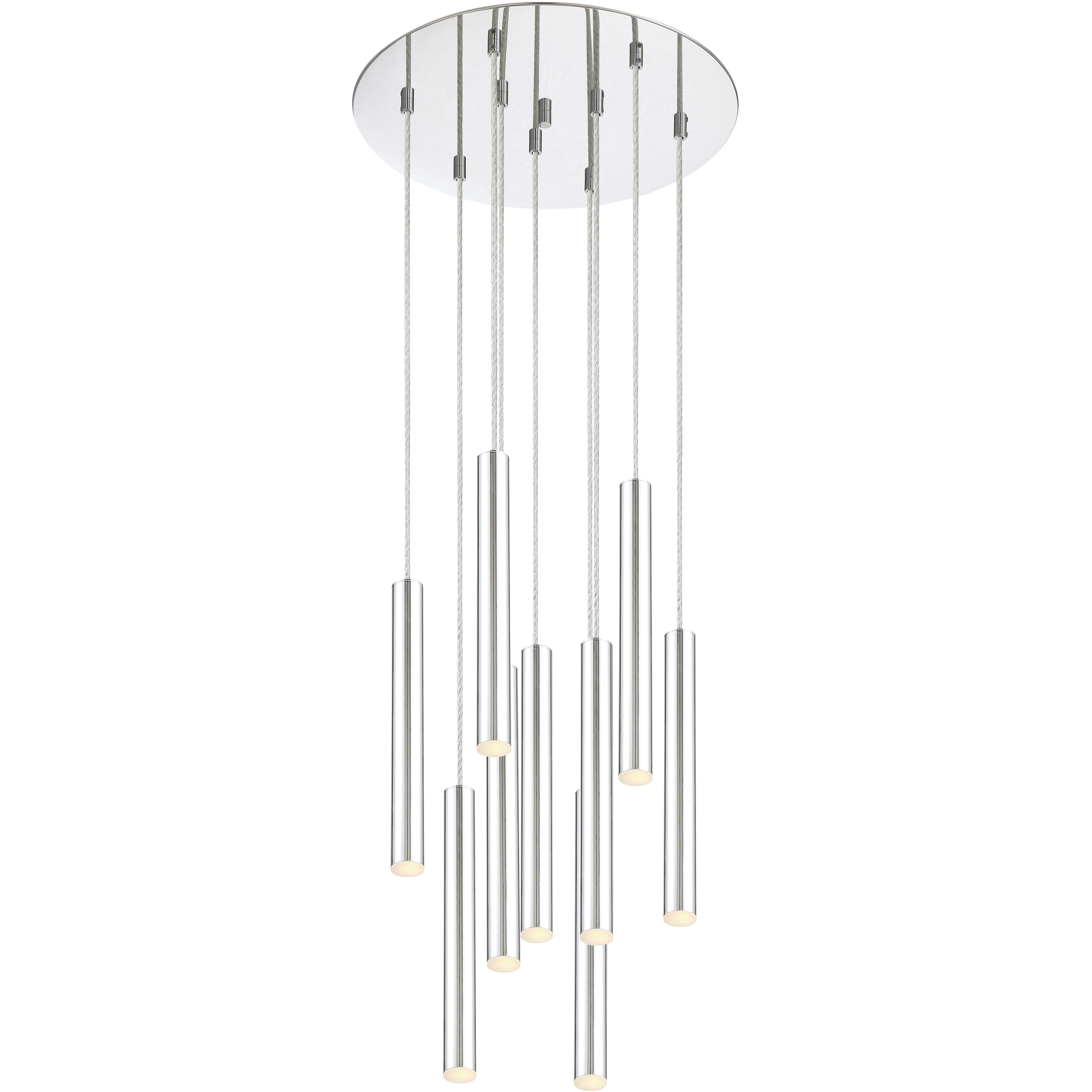 Forest LED 16 inch Chrome Chandelier Ceiling Light in Chrome Steel