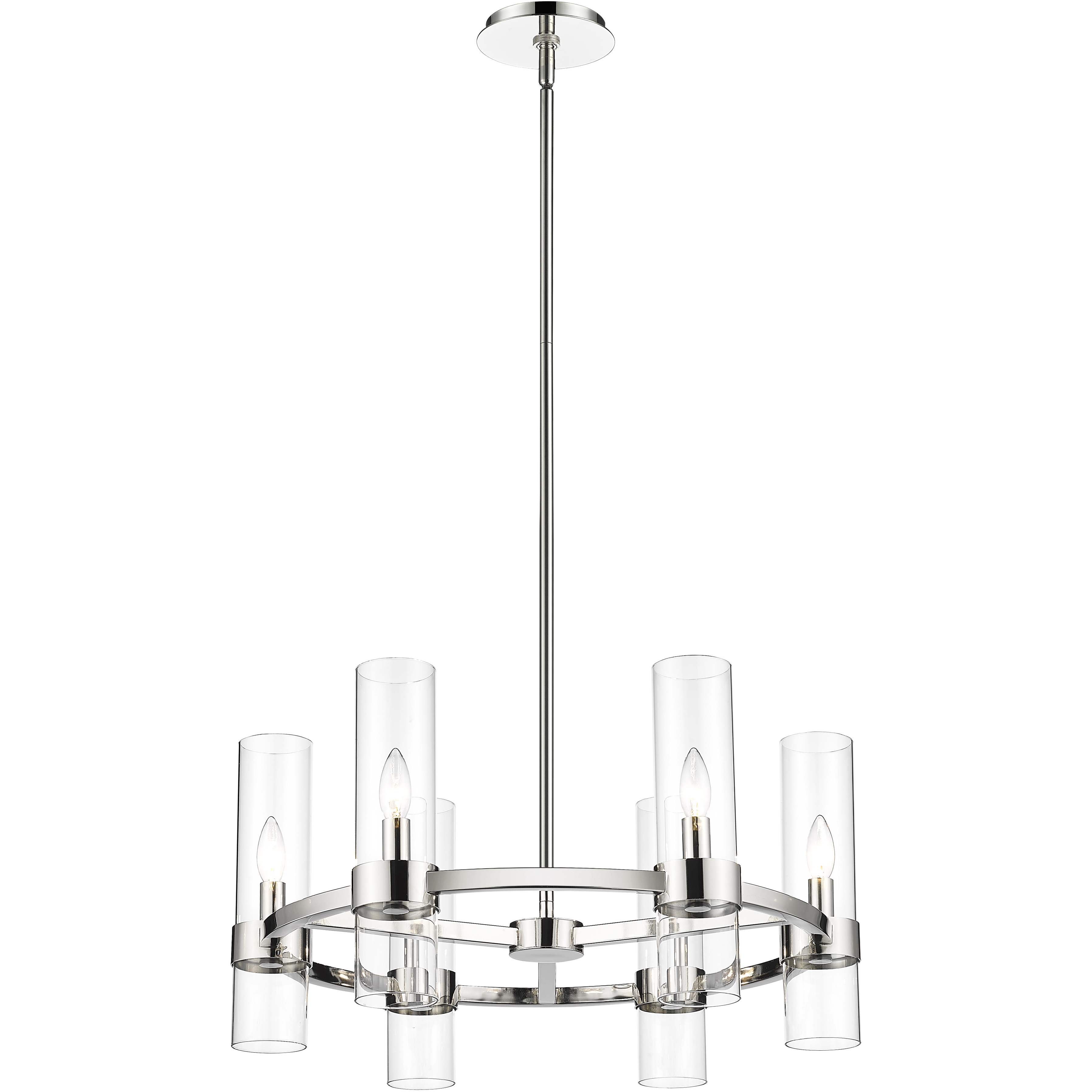 Datus 6 Light 26 inch Polished Nickel Chandelier Ceiling Light