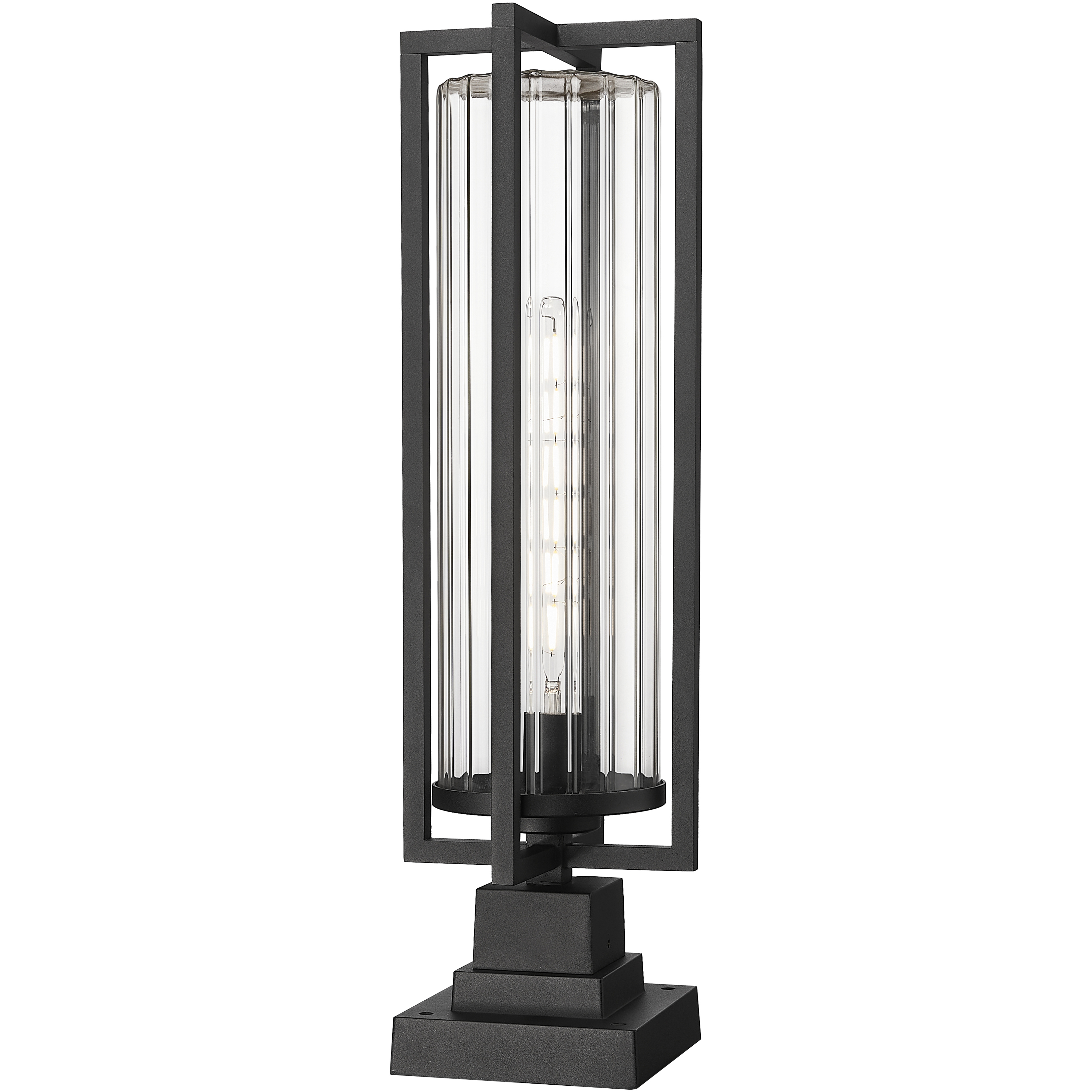 Aura 1 Light 15.25 inch Black Outdoor Pier Mounted Fixture in G9