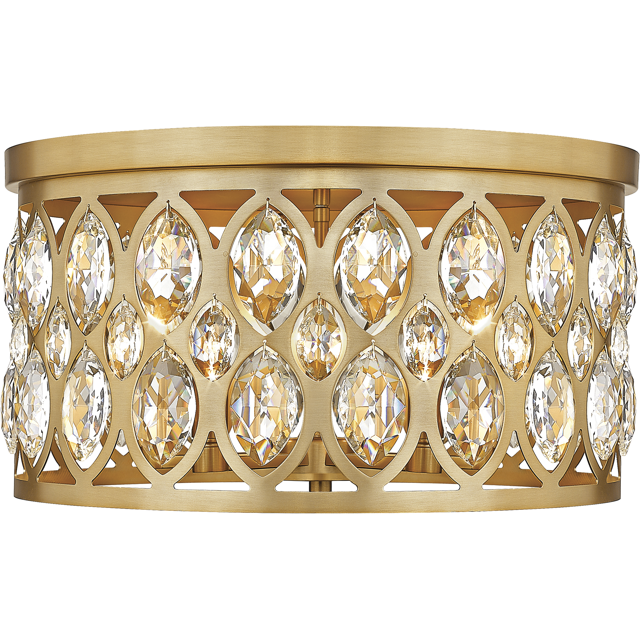 Dealey 5 Light 18 inch Heirloom Brass Flush Mount Ceiling Light
