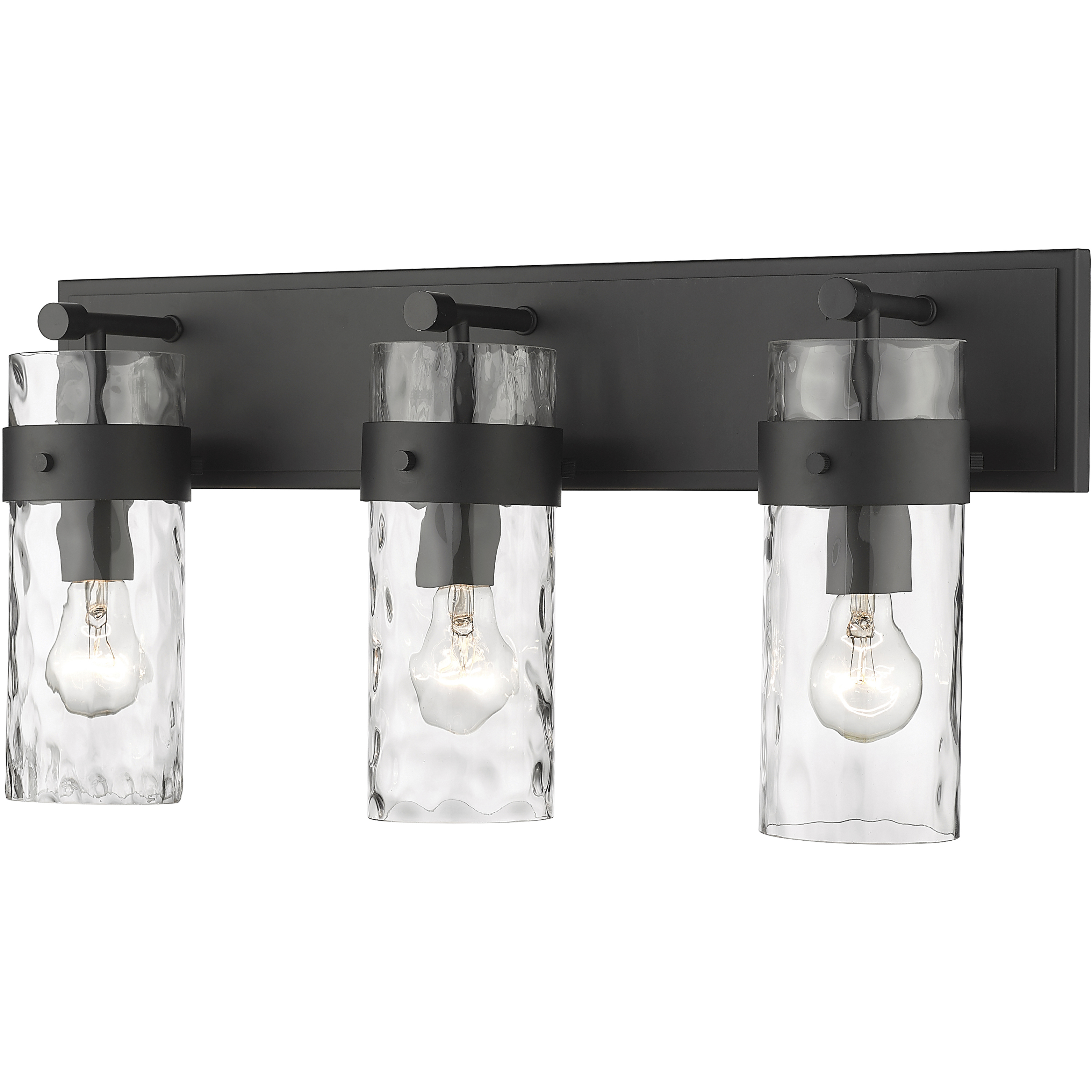 Fontaine 3 Light 24 inch Matte Black Vanity Wall Light
