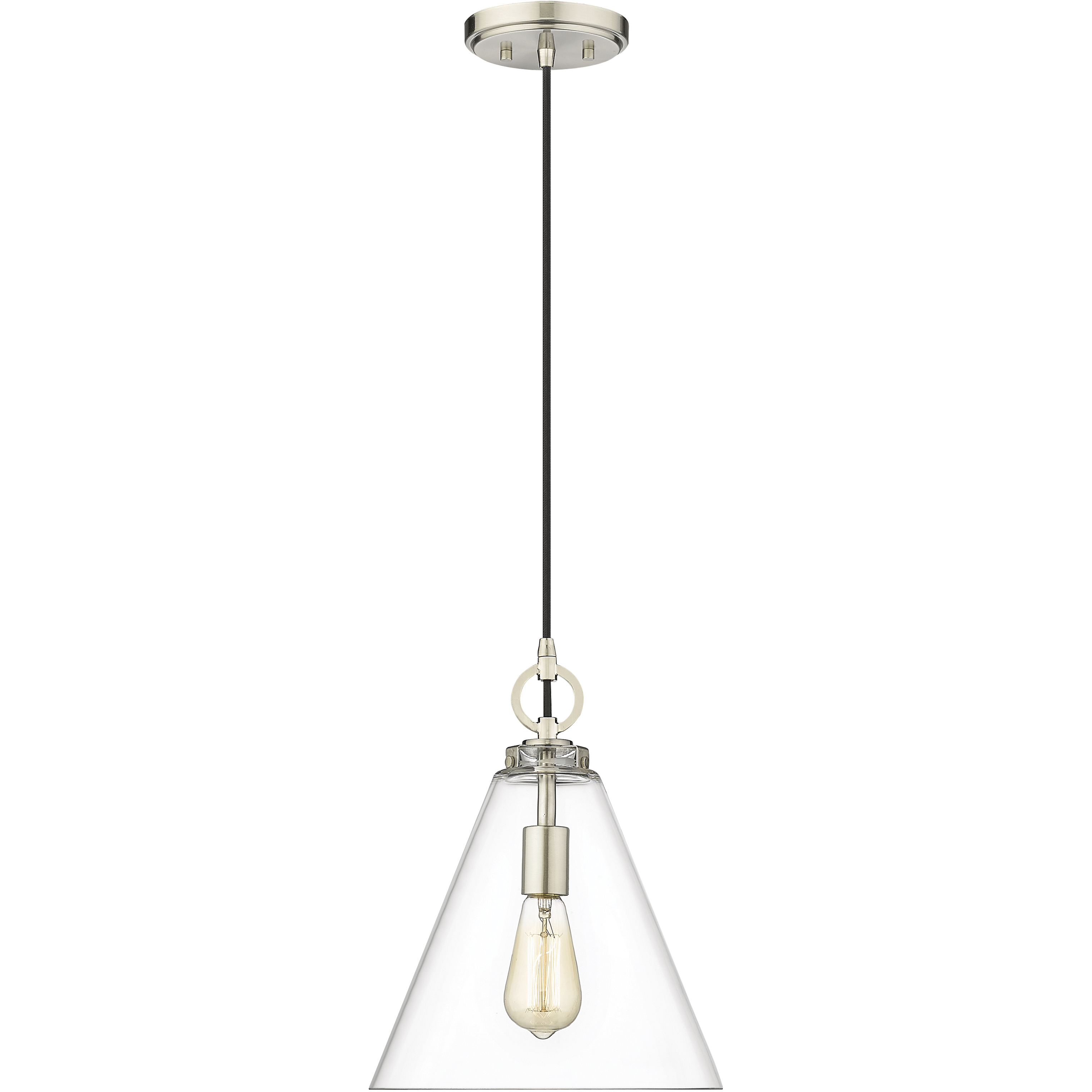 Harper 1 Light 11.5 inch Brushed Nickel Pendant Ceiling Light
