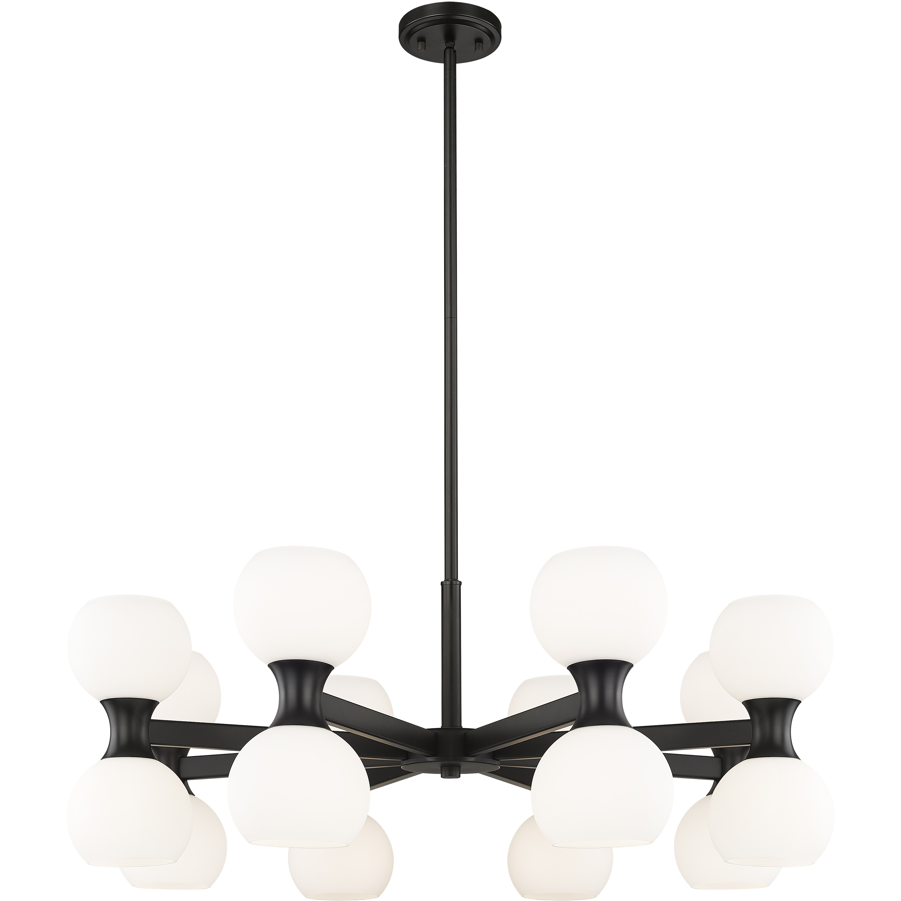 Artemis 16 Light 32 inch Matte Black Chandelier Ceiling Light