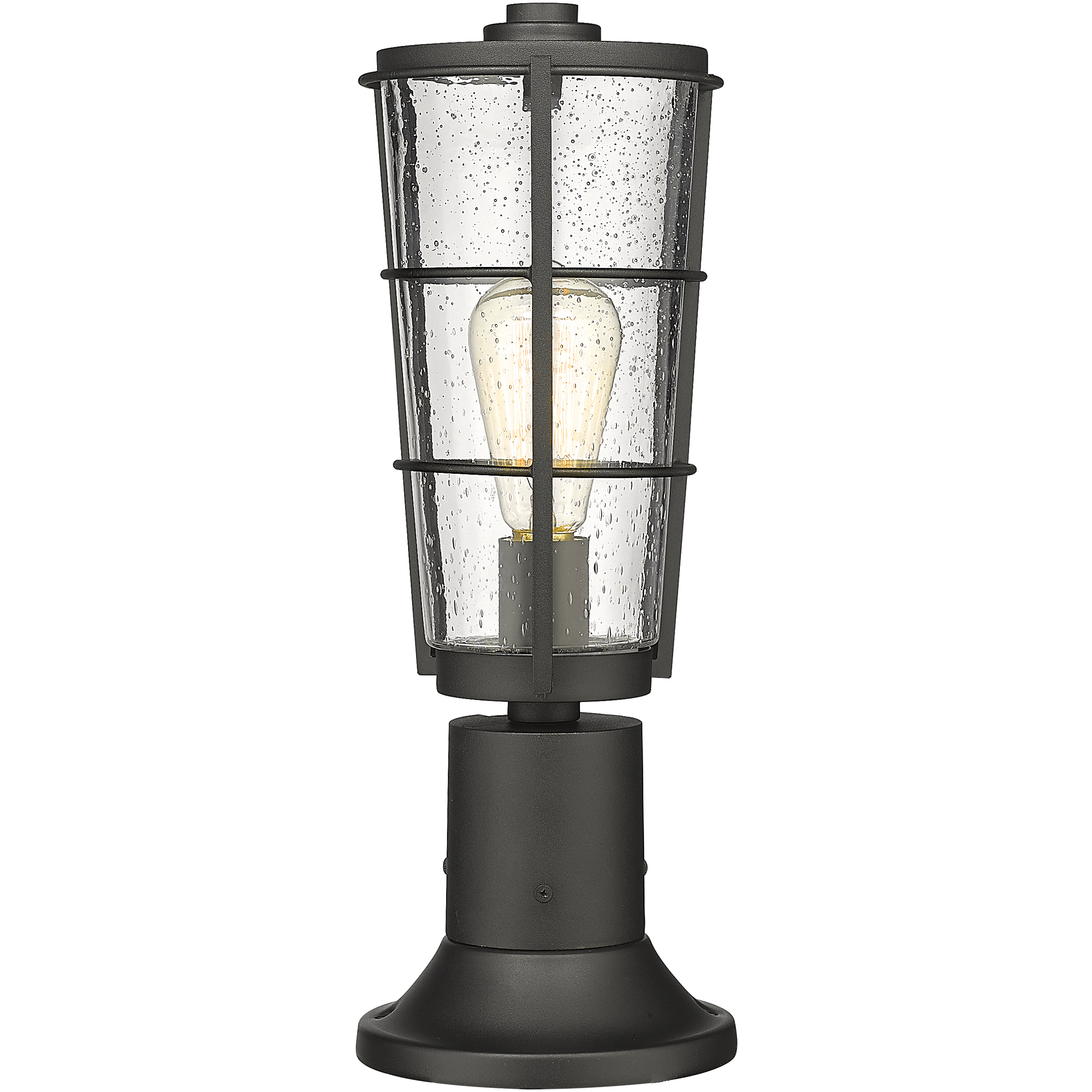 Helix 1 Light 18 inch Black Outdoor Pier Mounted Fixture