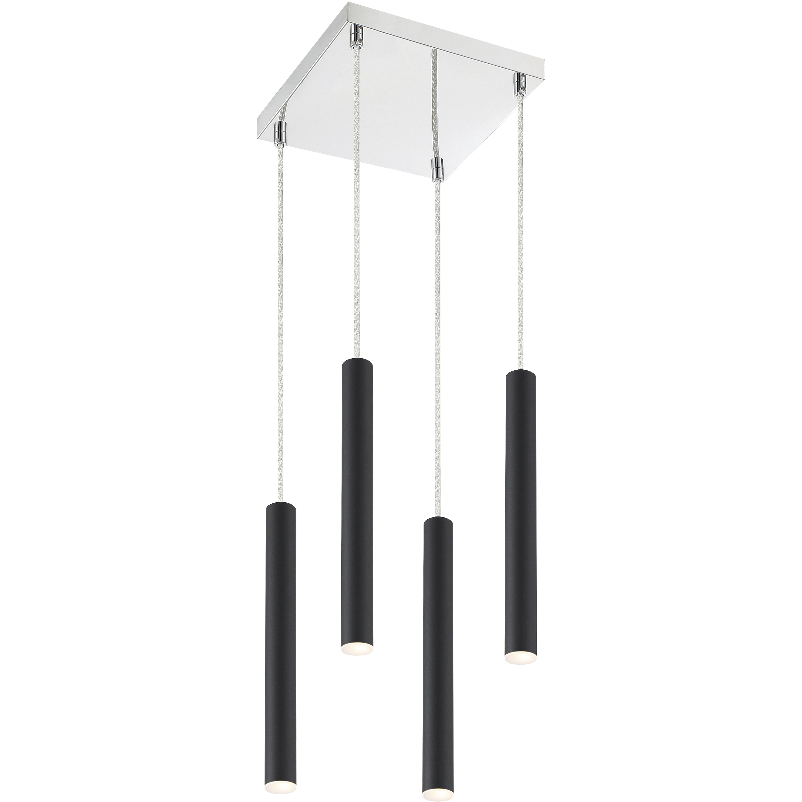 Forest LED 9.5 inch Matte Black Chandelier Ceiling Light in Matte Black Steel