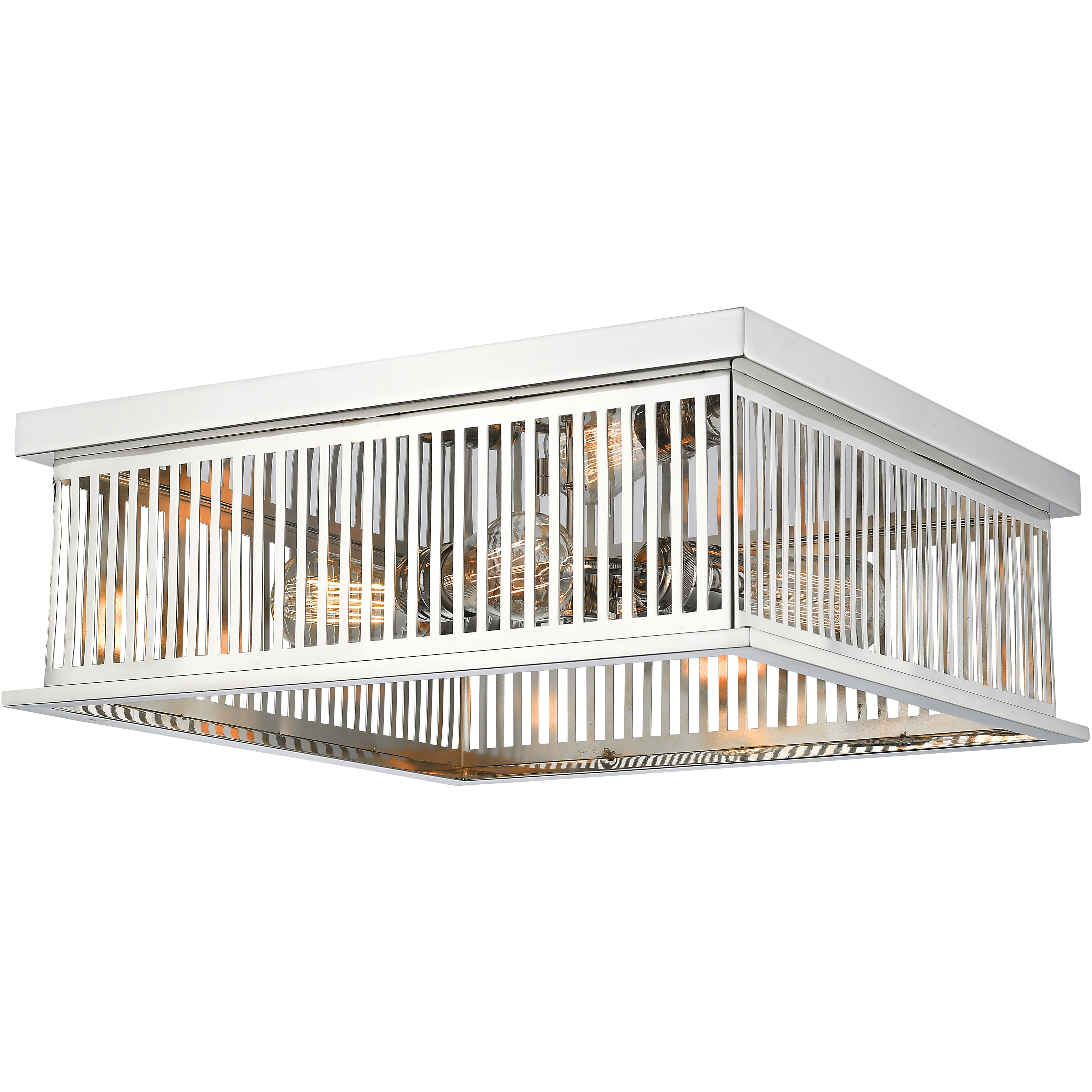 Camellia 4 Light 18 inch Polished Nickel Flush Mount Ceiling Light in Polished Nickel Steel