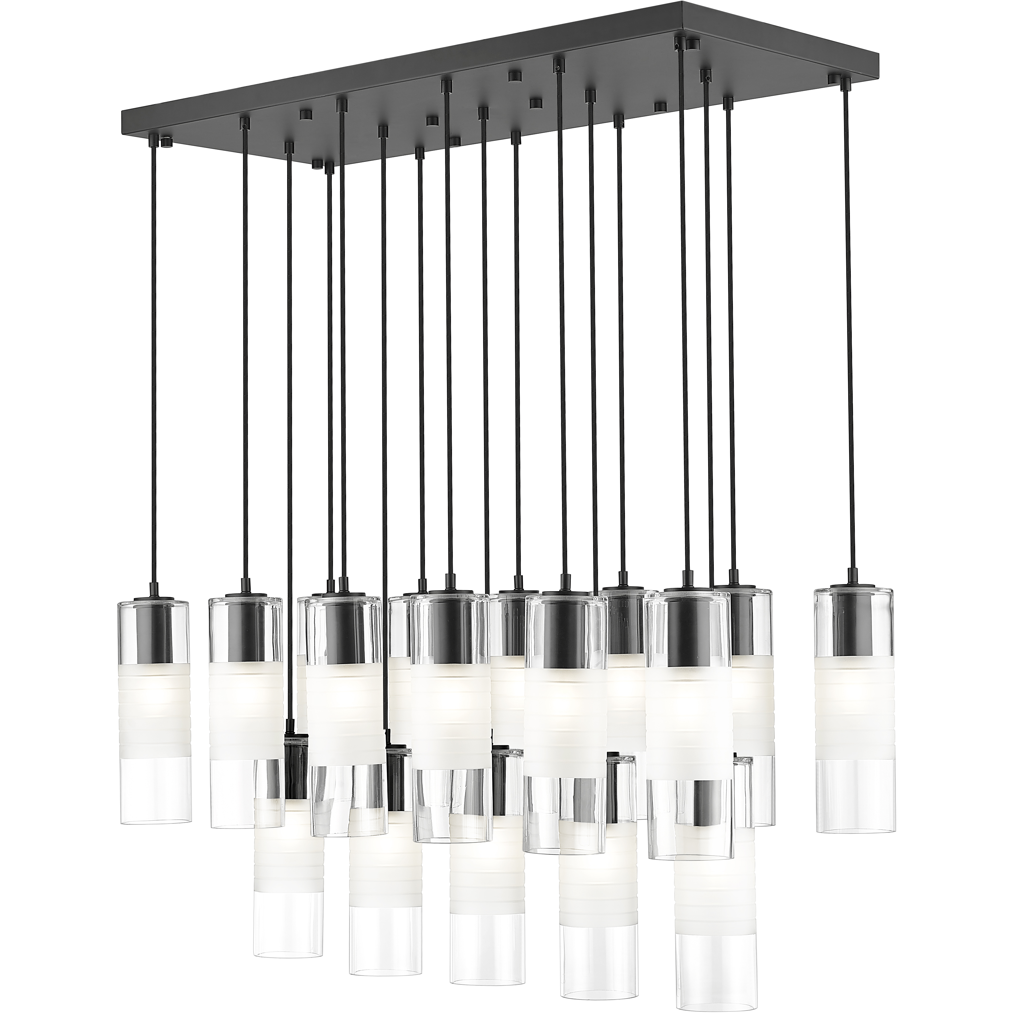 Alton 17 Light 42 inch Matte Black Linear Chandelier Ceiling Light